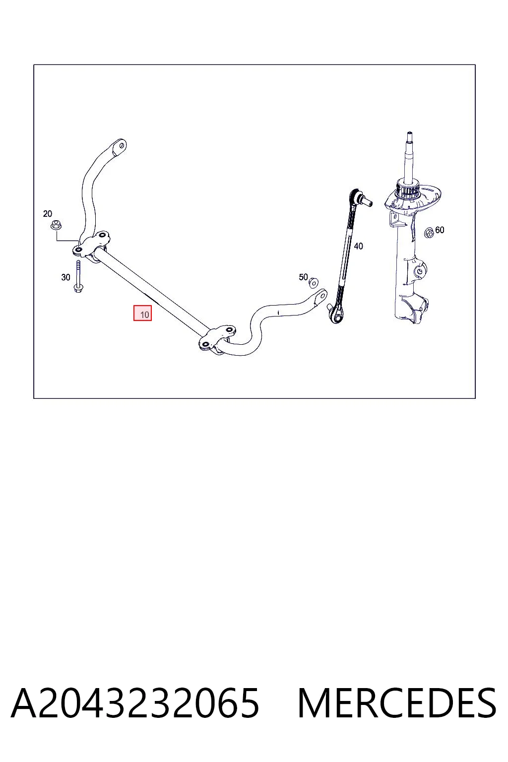 Stabilizator przedni do Mercedes GLK  X204