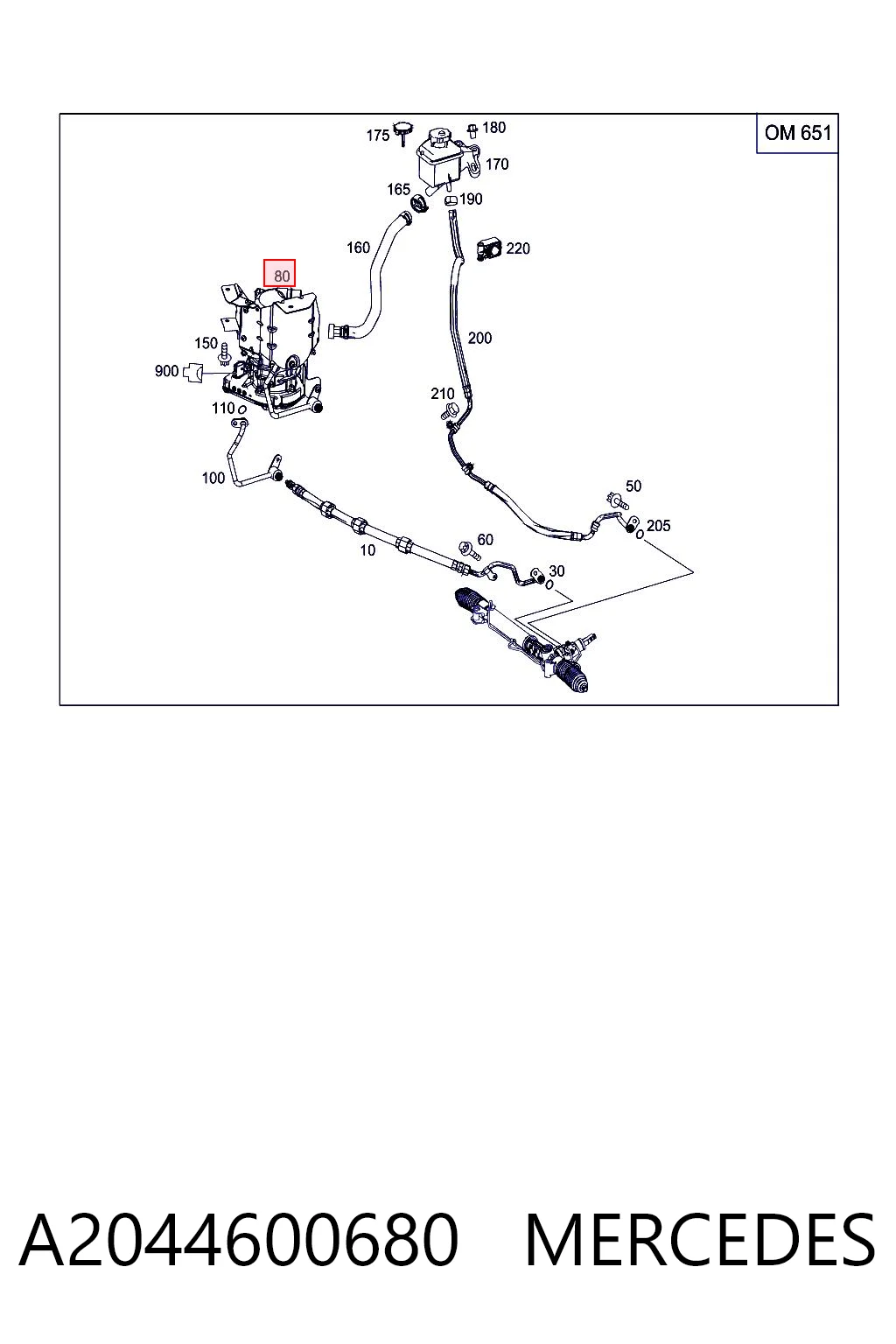 A2044600680 Mercedes Pompa wspomagania hydraulicznego kierownicy