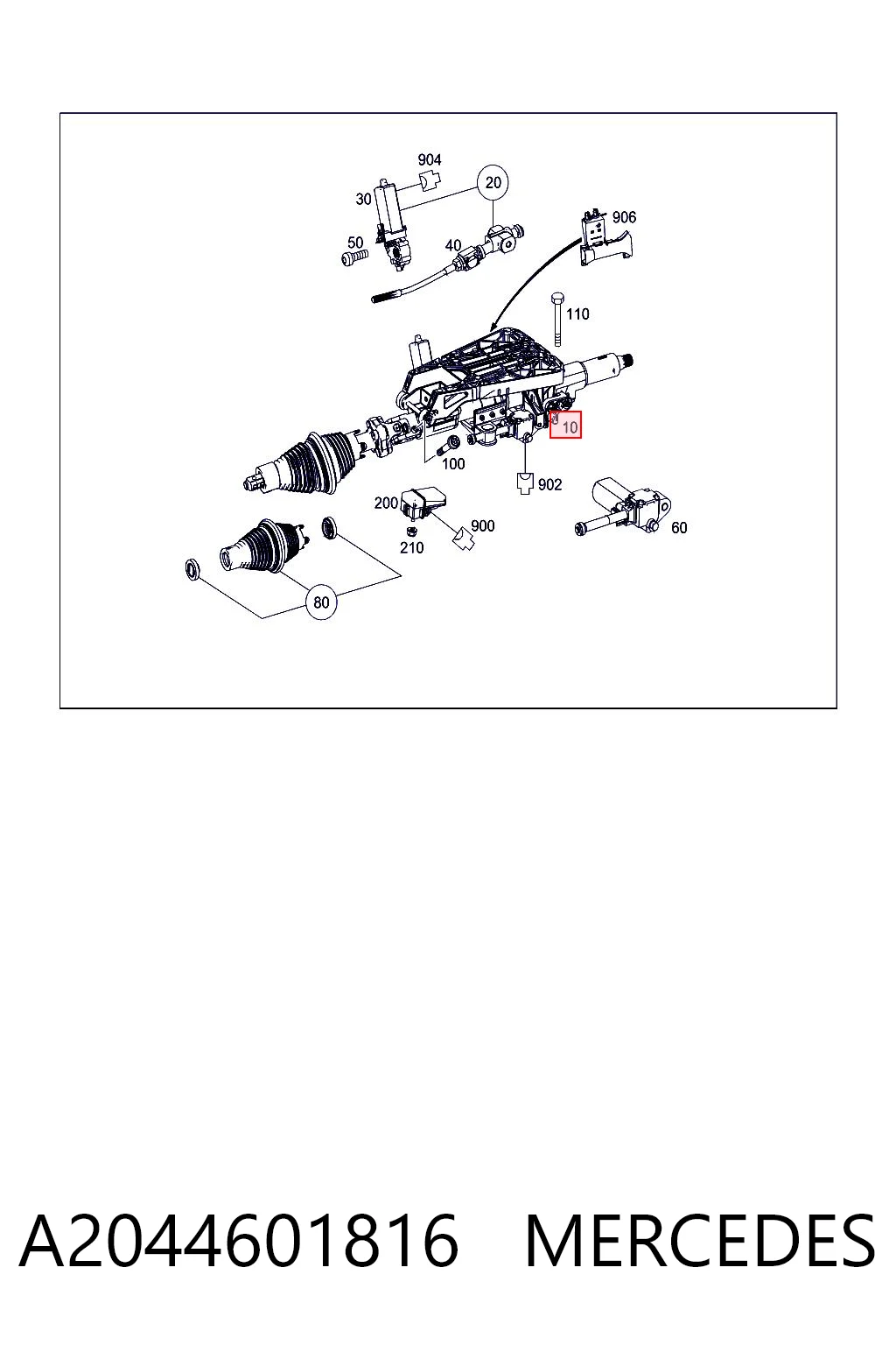 Kolumna (wał) kierownicza (kierownicy) Mercedes C sedana (W204) (2007 - 2014) cena, od 173,26 USD