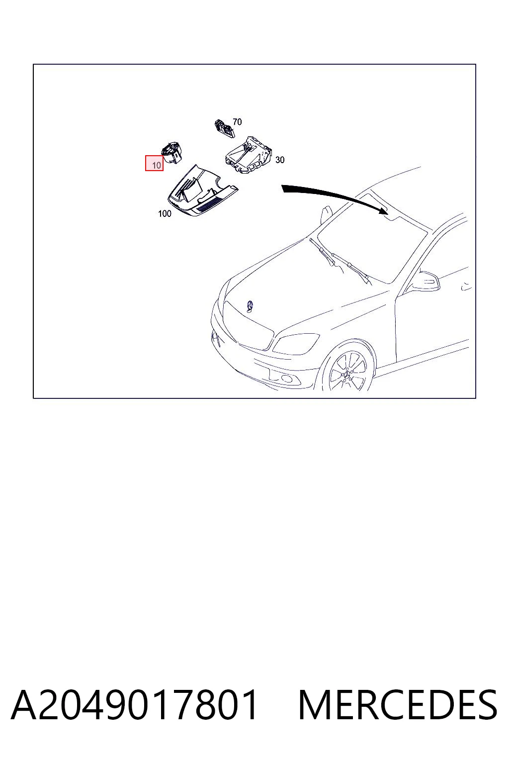 Czujnik deszczu do Mercedes C  W204