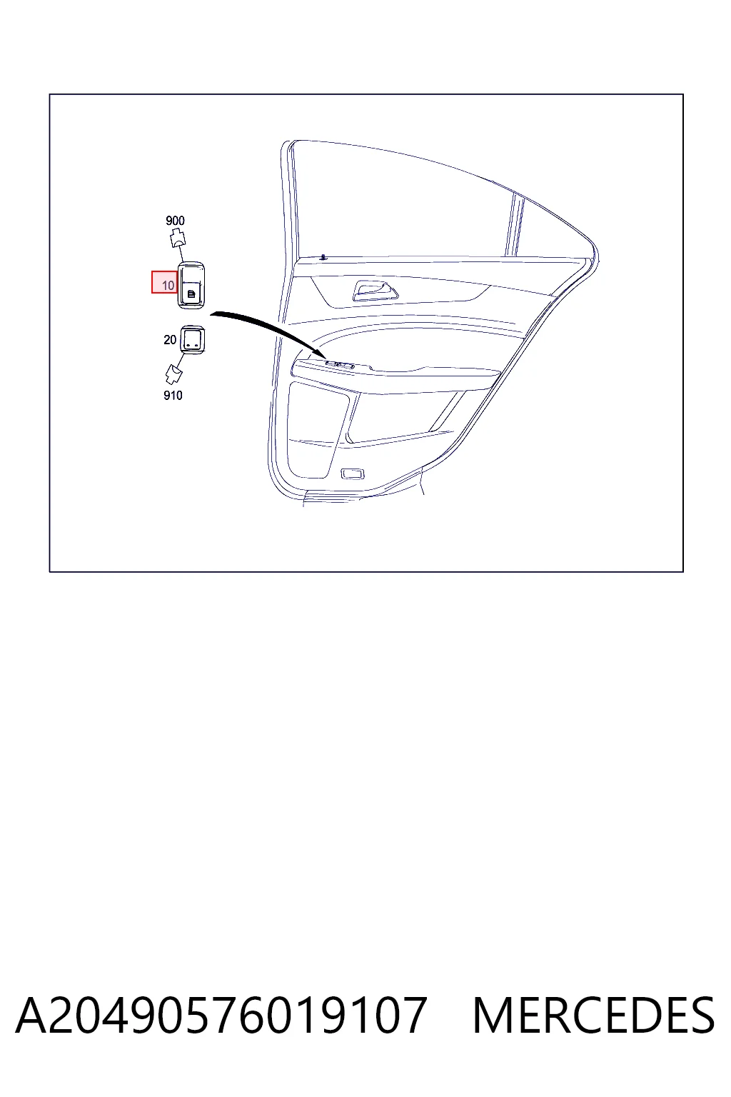 Włącznik przyciskowy podnośnika szyby przedni prawy Nissan/Infiniti A2049058102