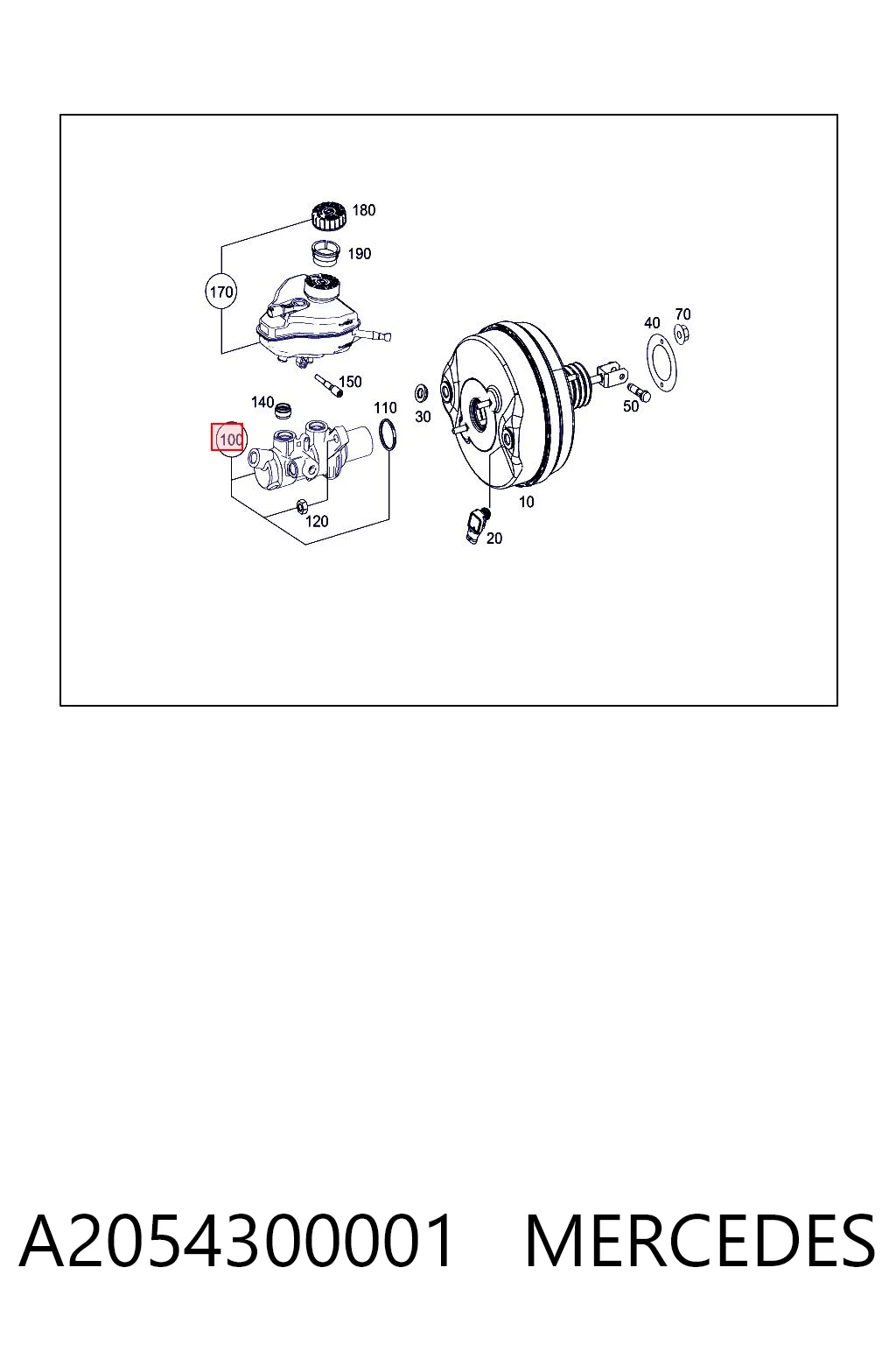 Główny cylinder hamulców do Mercedes C  W205