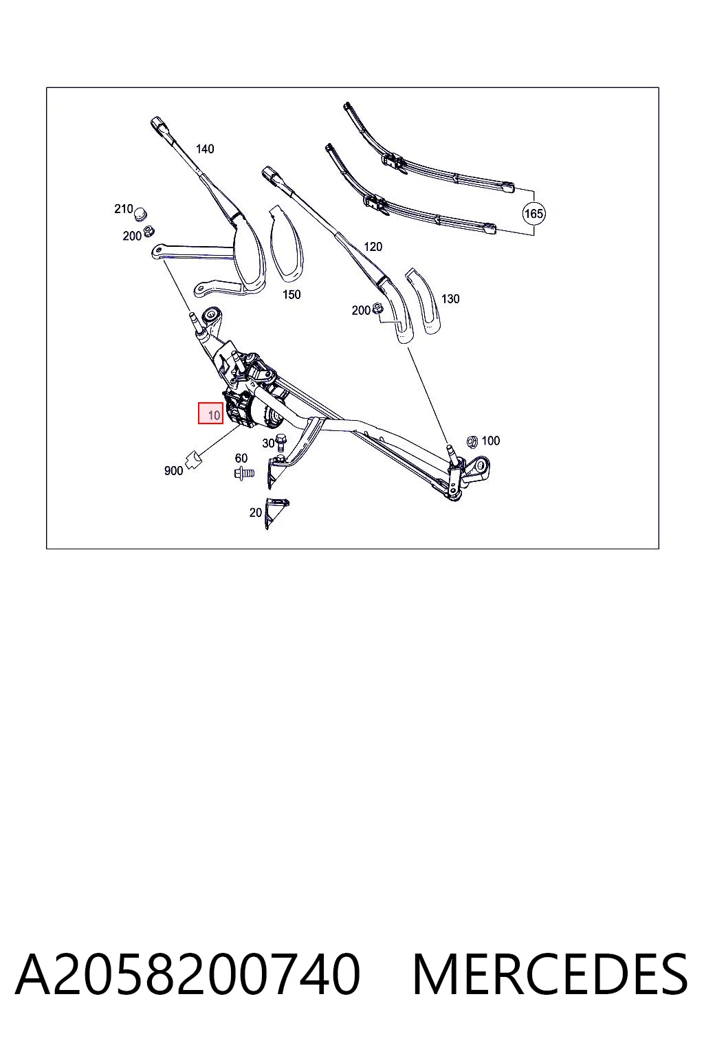 Mechanizm wycieraczek do Mercedes C  W205