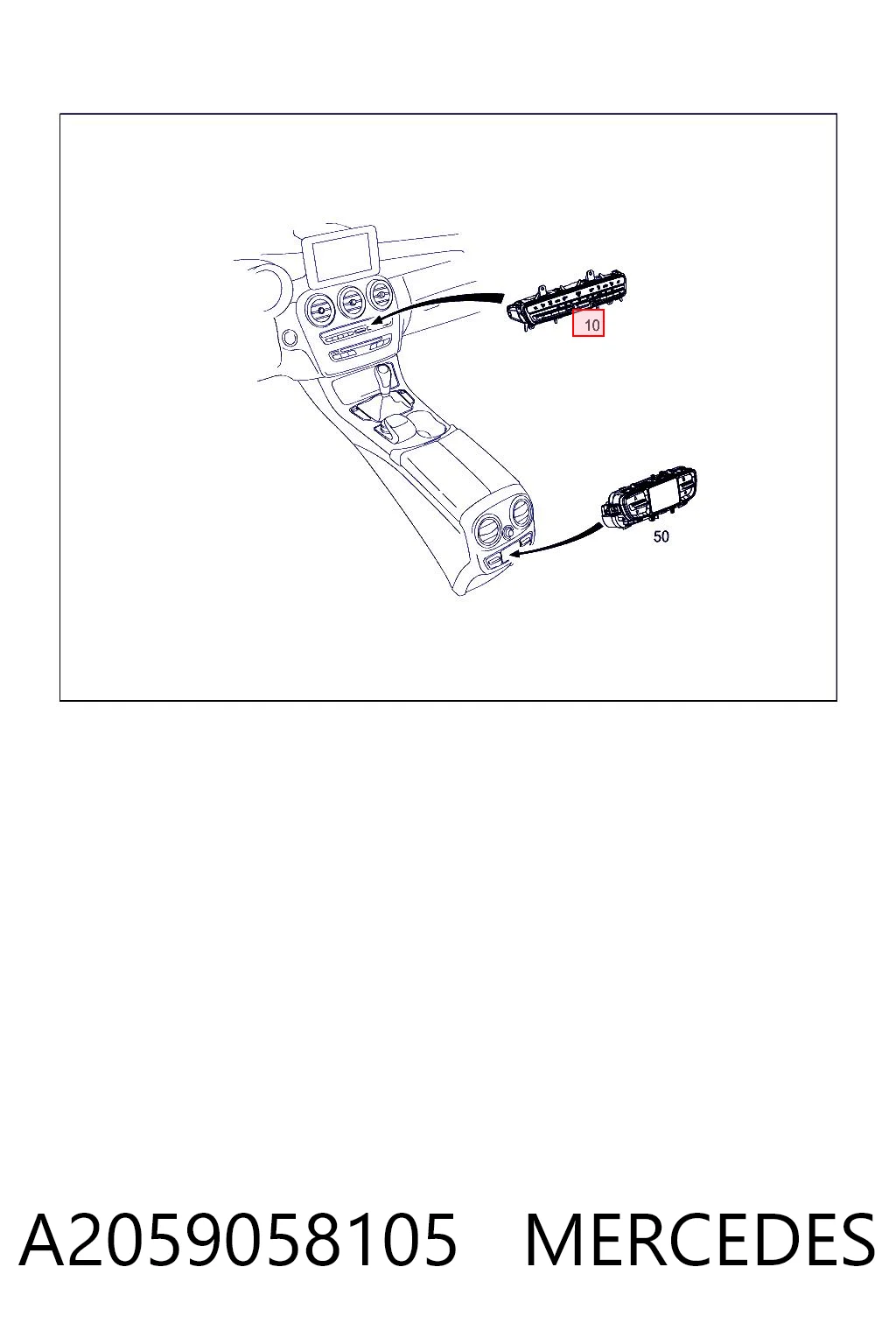 Sterownik trybów ogrzewania/klimatyzacji Mercedes C sedana (W205) (2013 - 2021) cena, od 97,51 USD