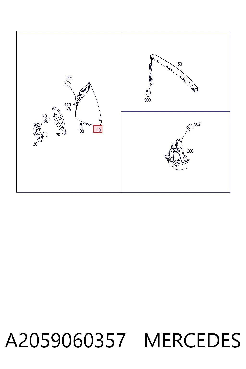 A2059060357 Mercedes Lampa zespolona tylna lewa
