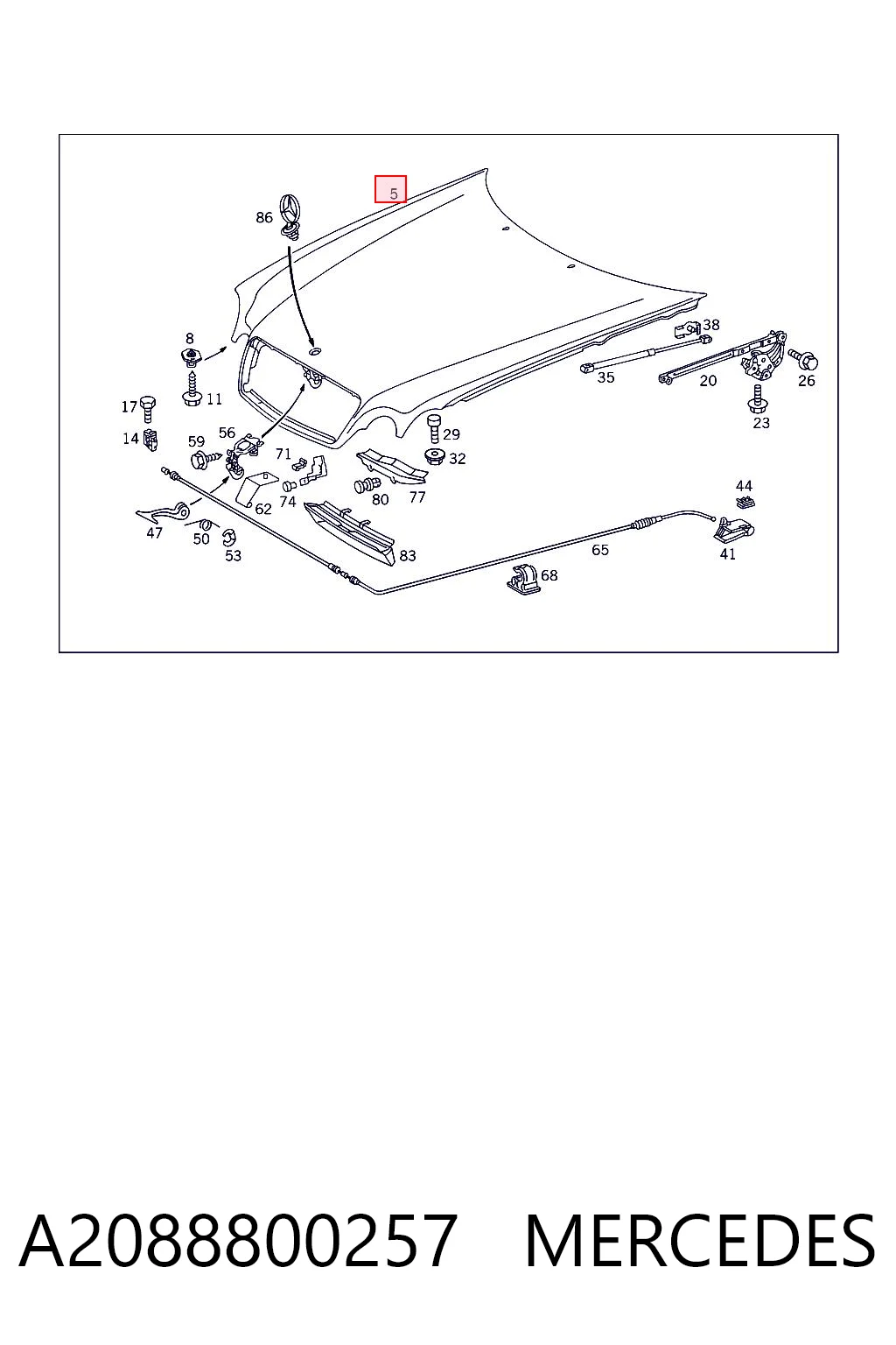 Maska silnika Mercedes CLK coupe (C208) (1997 - 2002) cena, od 272,75 USD