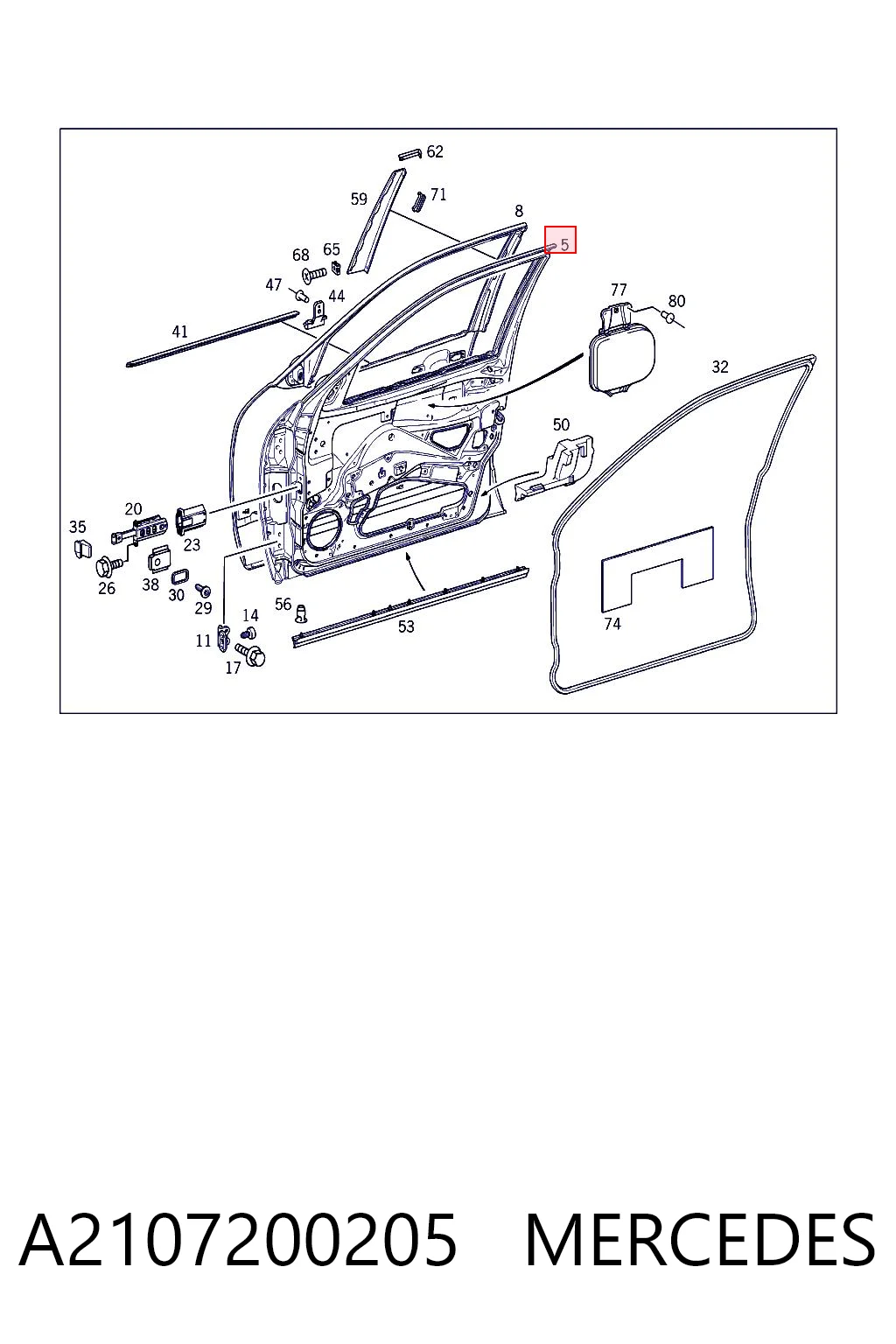 Drzwi przednie prawe do Mercedes E  W210