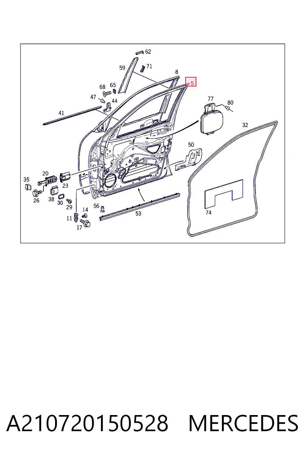 Drzwi przednie lewe Mercedes E kombi (S210) (1996 - 2003) cena, od 188,18 USD