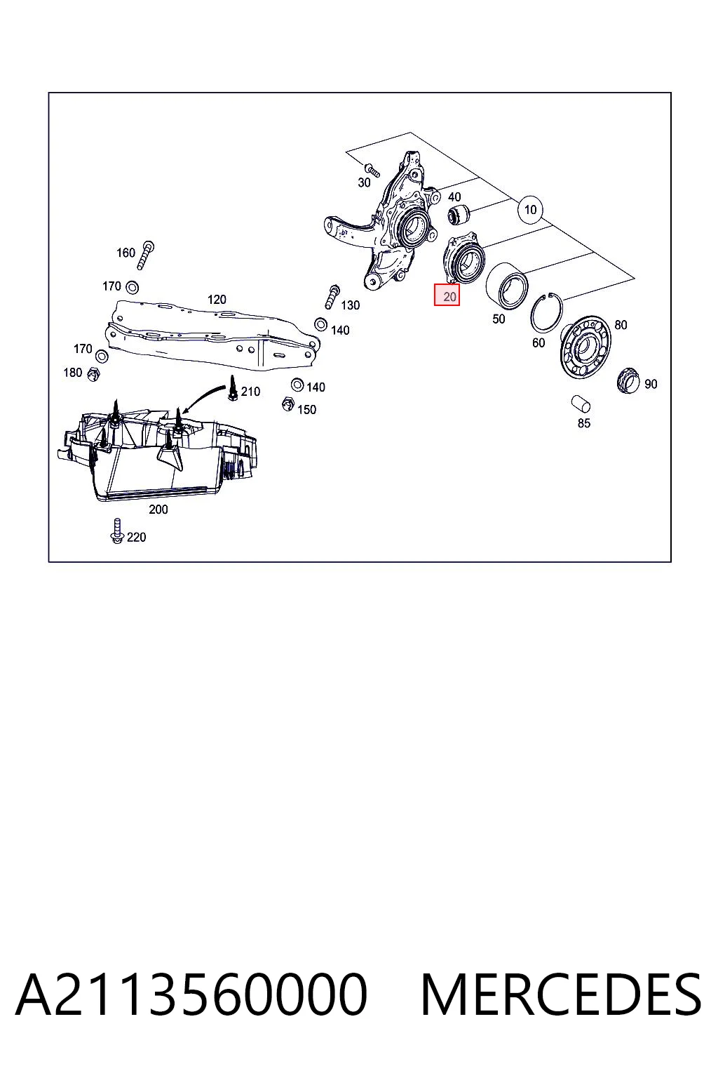 A2113560000 Mercedes Piasta tylna