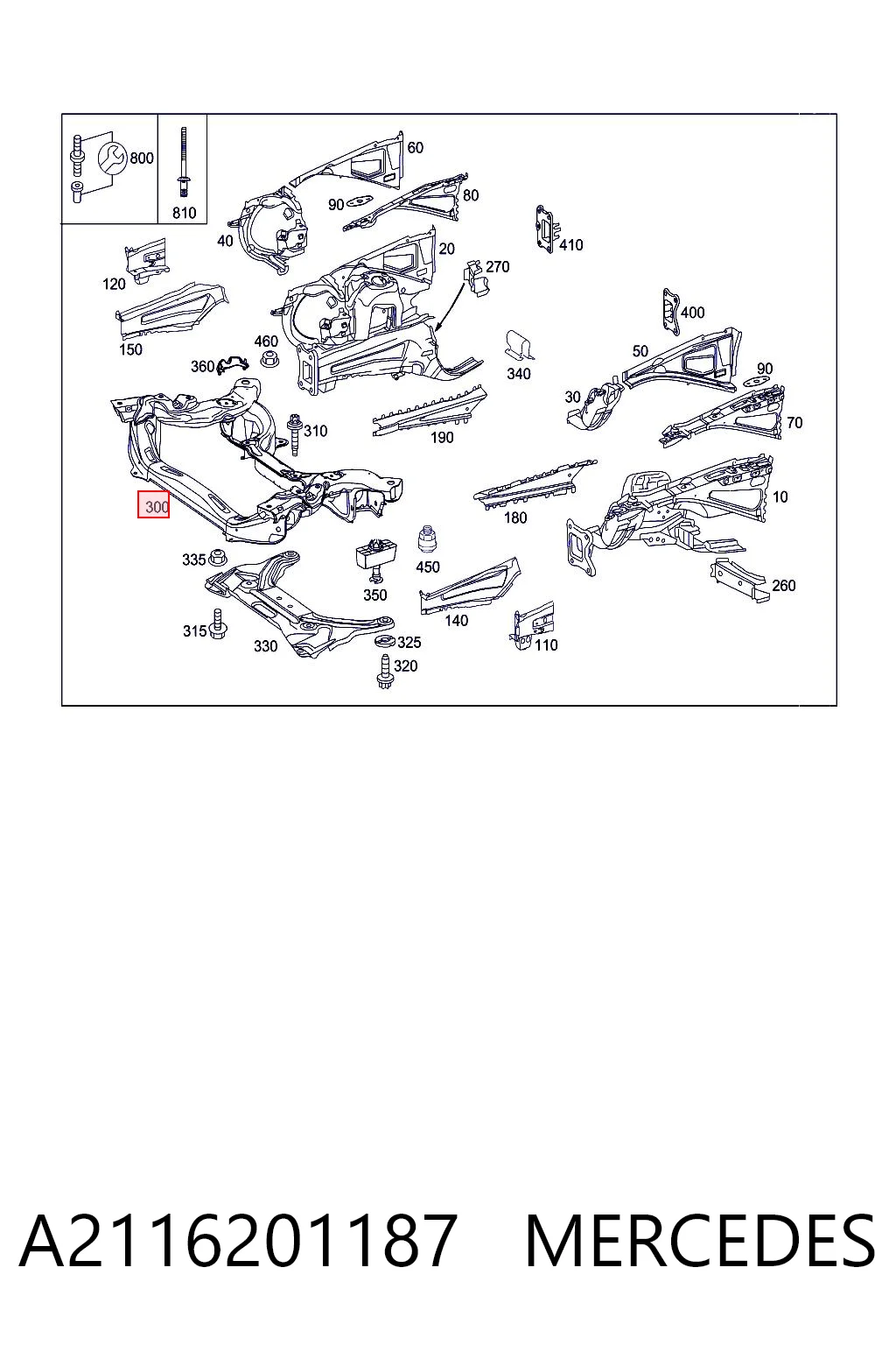 Korpus osi przedniej Mercedes E kombi (S211) (2003 - 2009) cena, od 307,92 USD