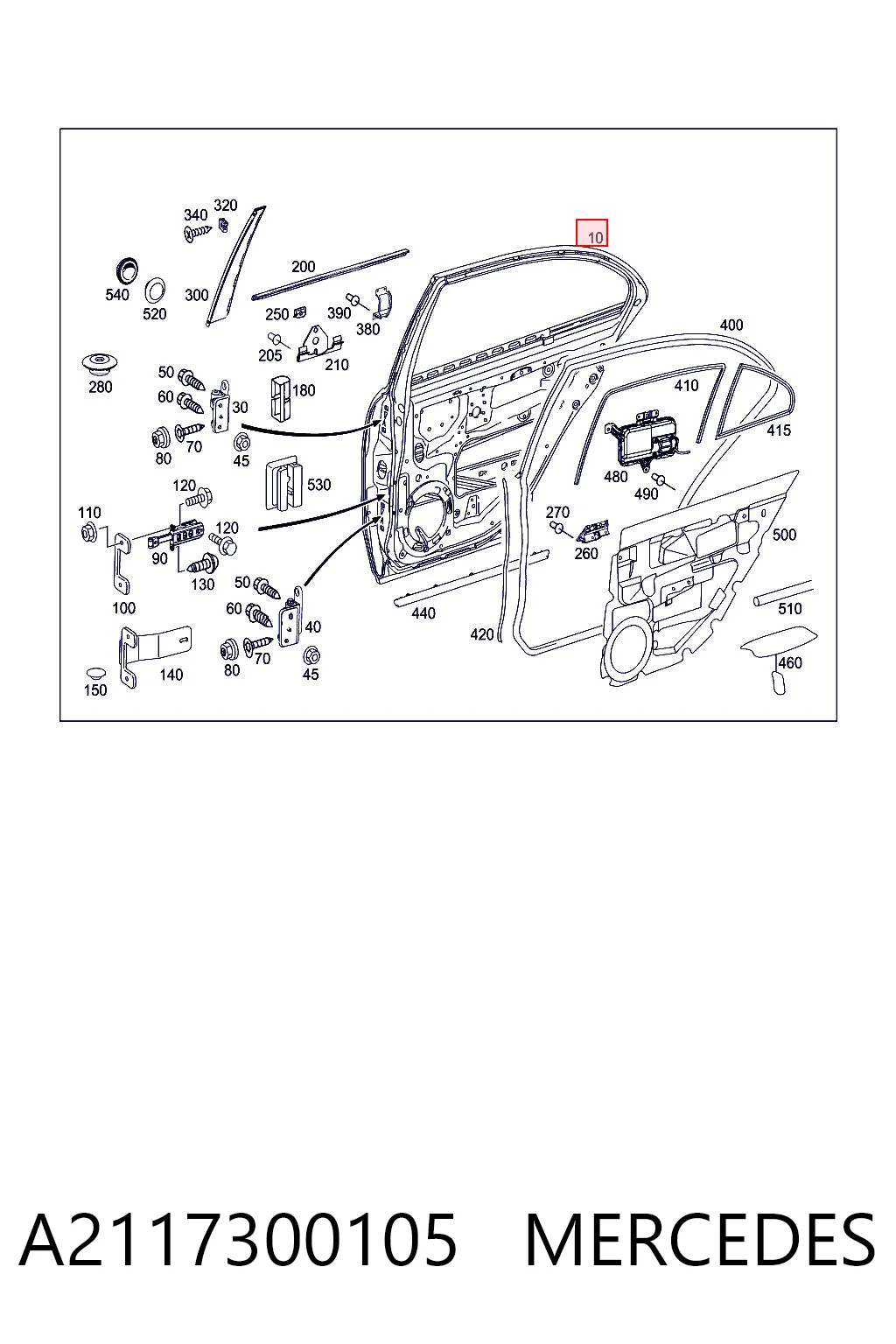 Drzwi tylne lewe Mercedes E sedana (W211) (2002 - 2008) cena, od 255,60 USD