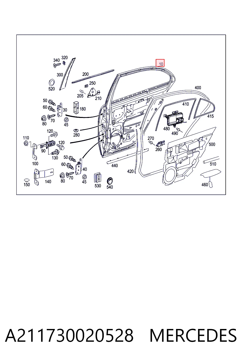 Drzwi tylne prawe Mercedes E sedana (W211) (2002 - 2008) cena, od 250,45 USD