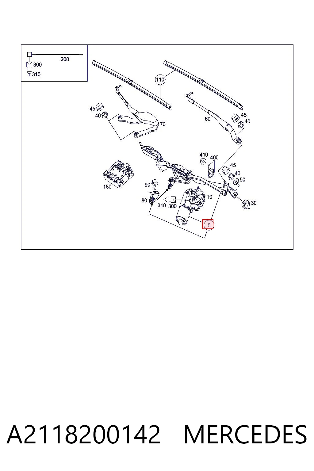 Mechanizm wycieraczek Mercedes E kombi (S211) (2003 - 2009) cena, od 80,62 USD