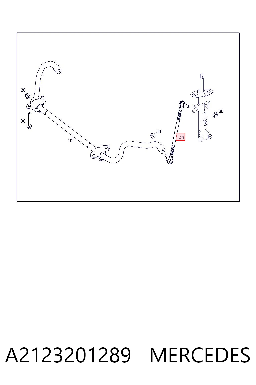 A2123201289 Mercedes Łącznik stabilizatora przedniego prawy