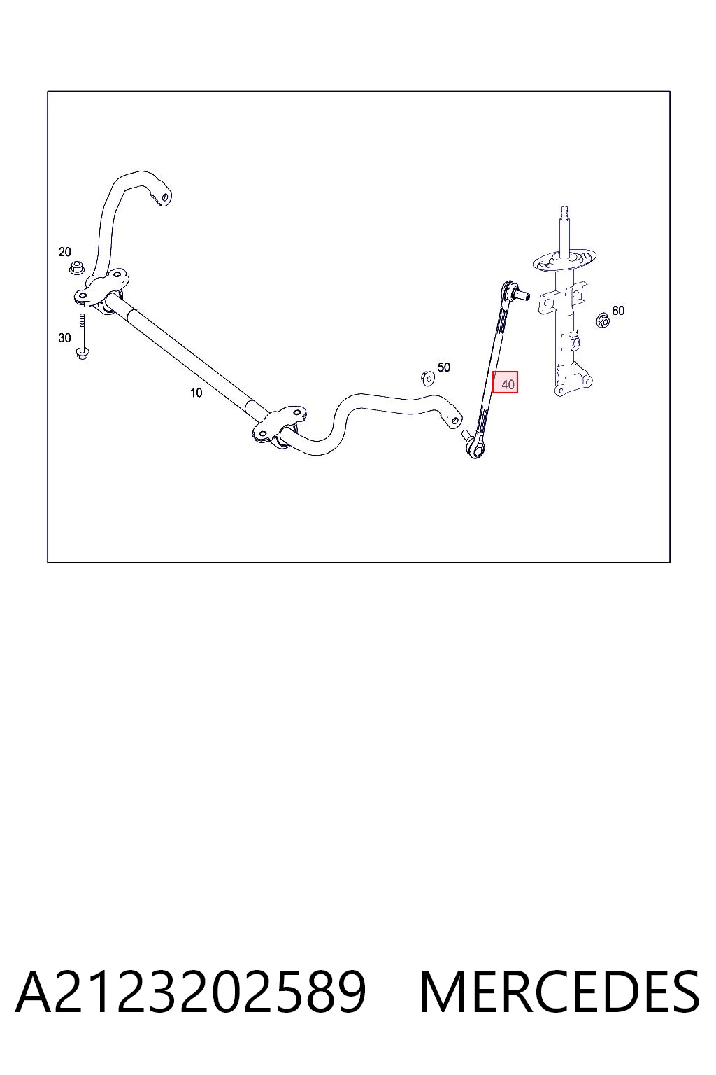 A2123202589 Mercedes Łącznik stabilizatora przedniego lewy
