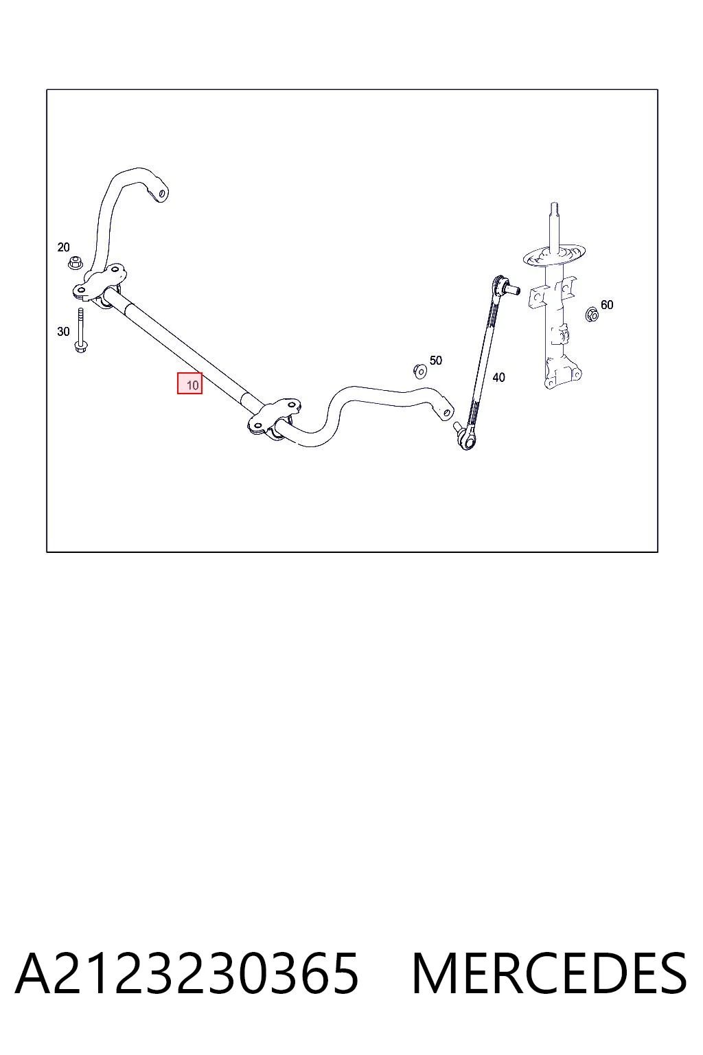 A2123230365 Mercedes Stabilizator przedni