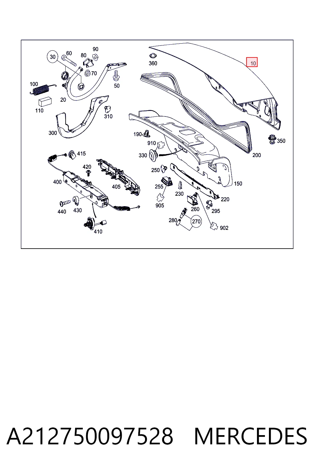 Klapa bagażnika Mercedes E sedana (W212) (2009 - 2016) cena, od 437,43 USD