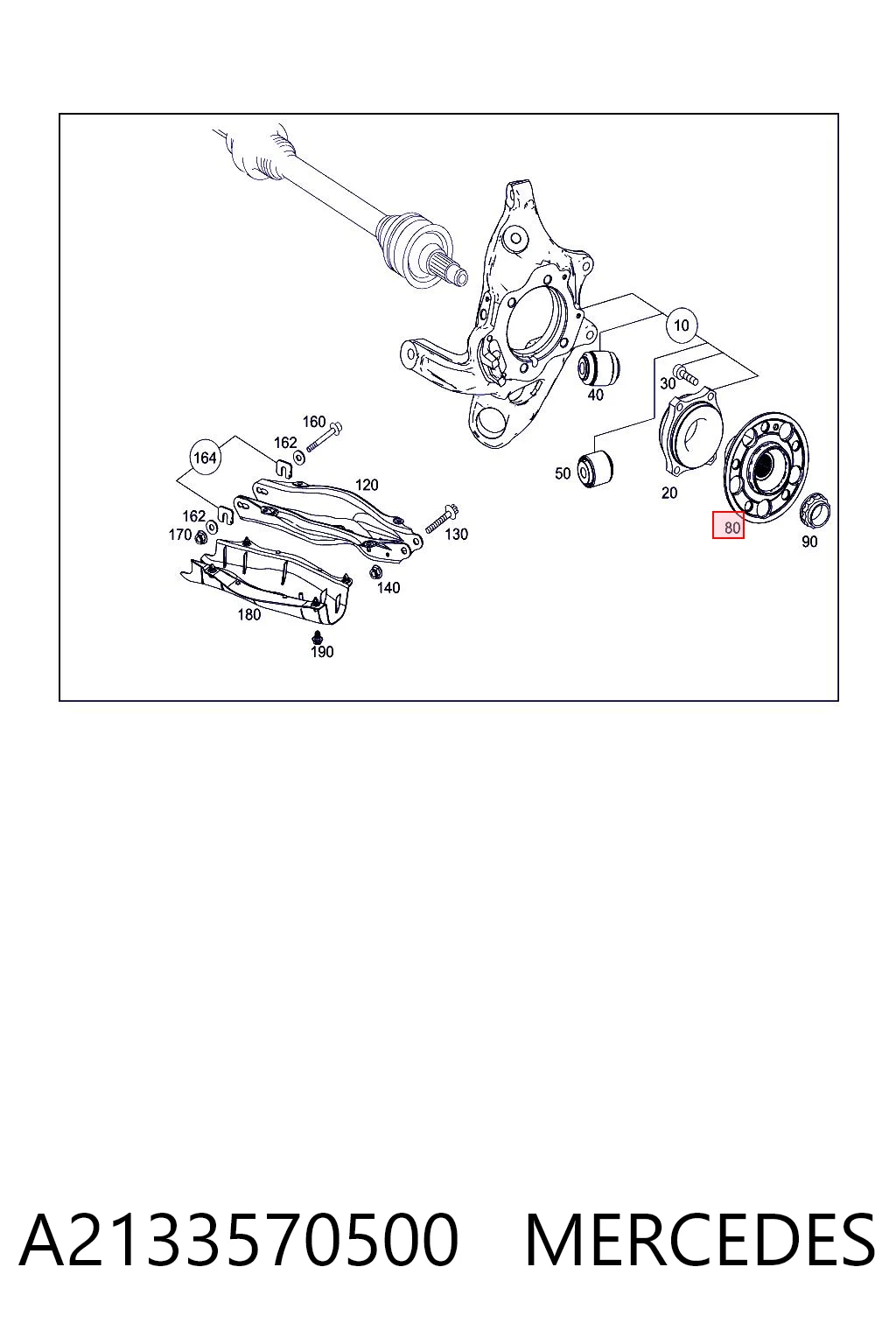 A2133570500 Mercedes Flansz tylnego łożyska koła
