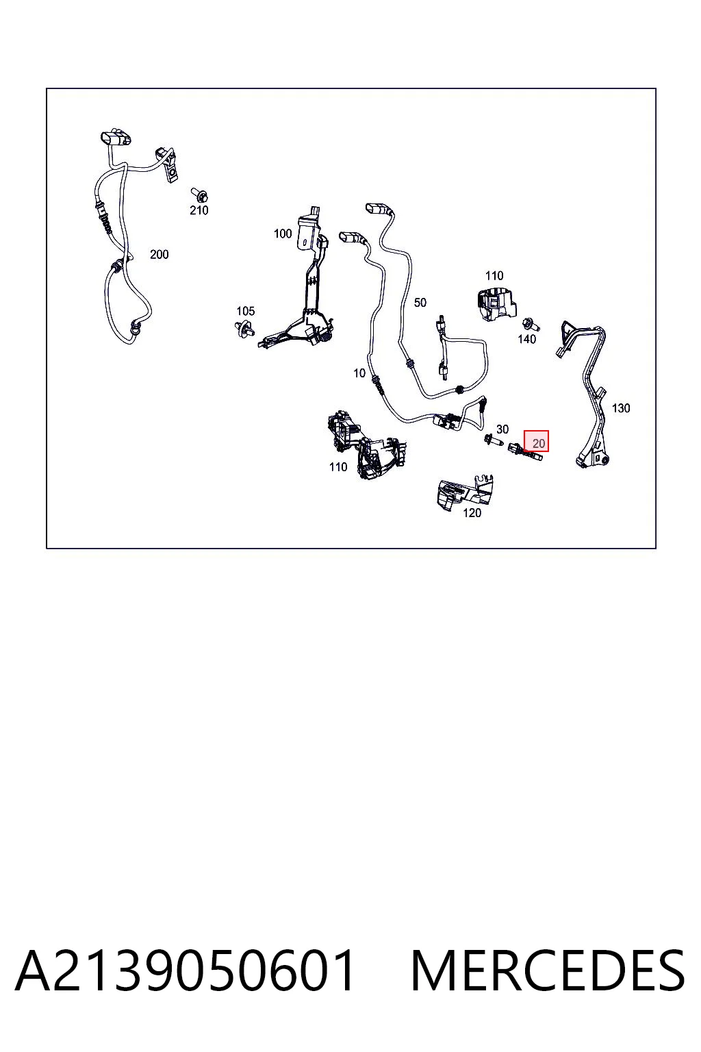 A2139050601 Mercedes Czujnik ABS przedni