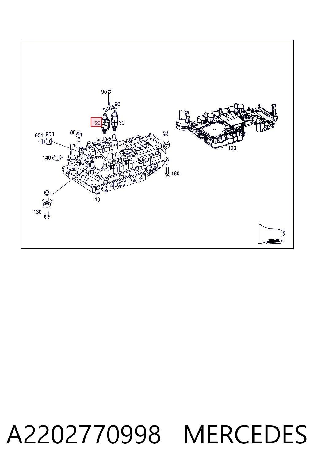 A2202770998 Mercedes Solenoid automatycznej skrzyni biegów