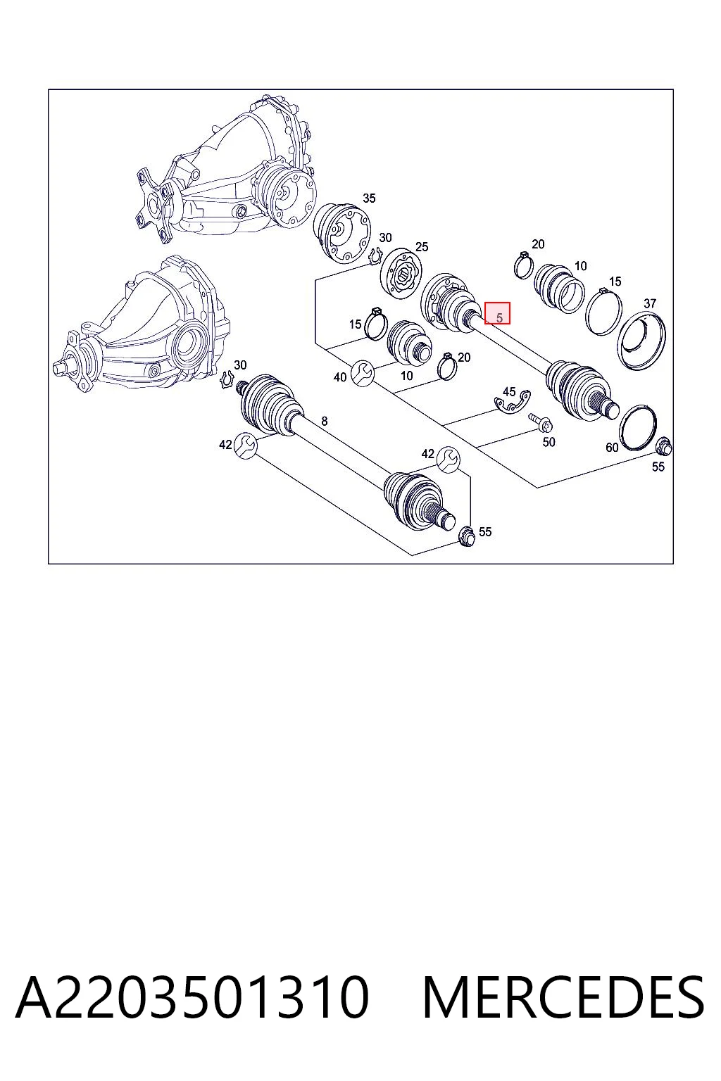 Półoś tylna do Mercedes S  W220