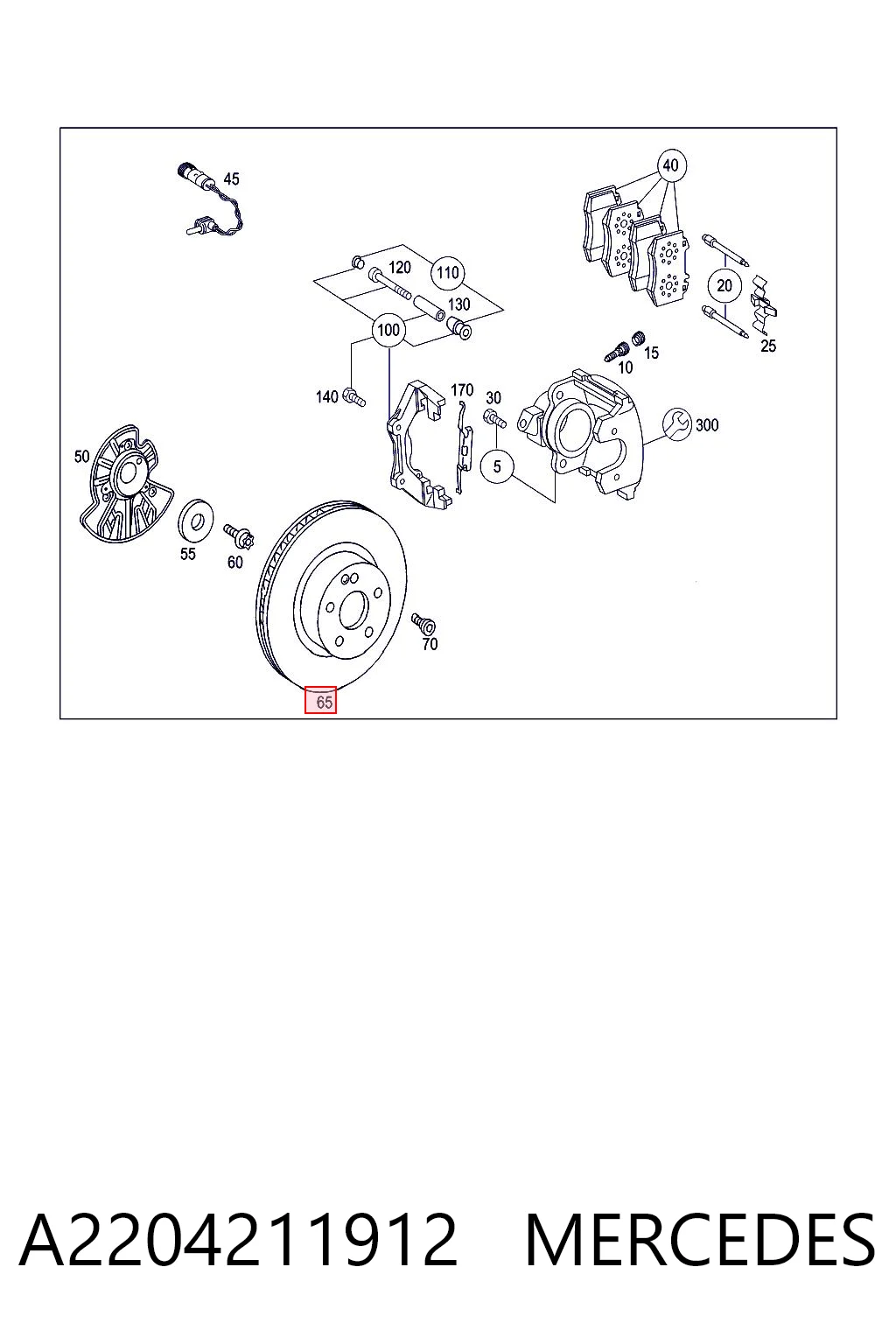 A2204211912 Mercedes Tarcza hamulcowa przednia