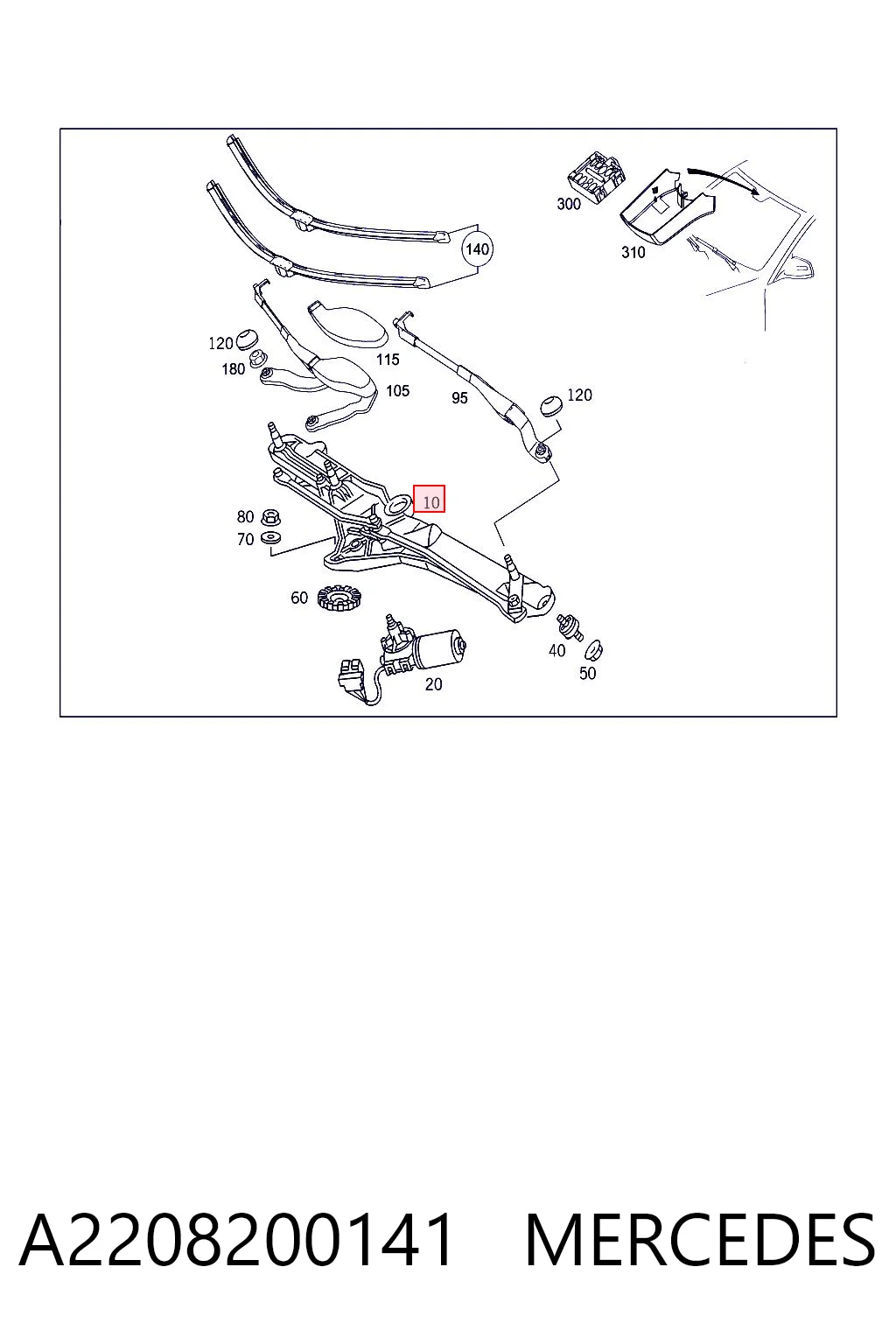 Mechanizm wycieraczek do Mercedes S  W220