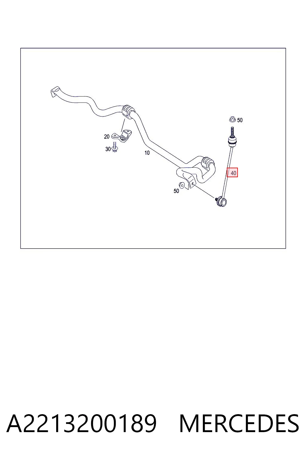 A2213200189 Mercedes Łącznik stabilizatora przedniego lewy