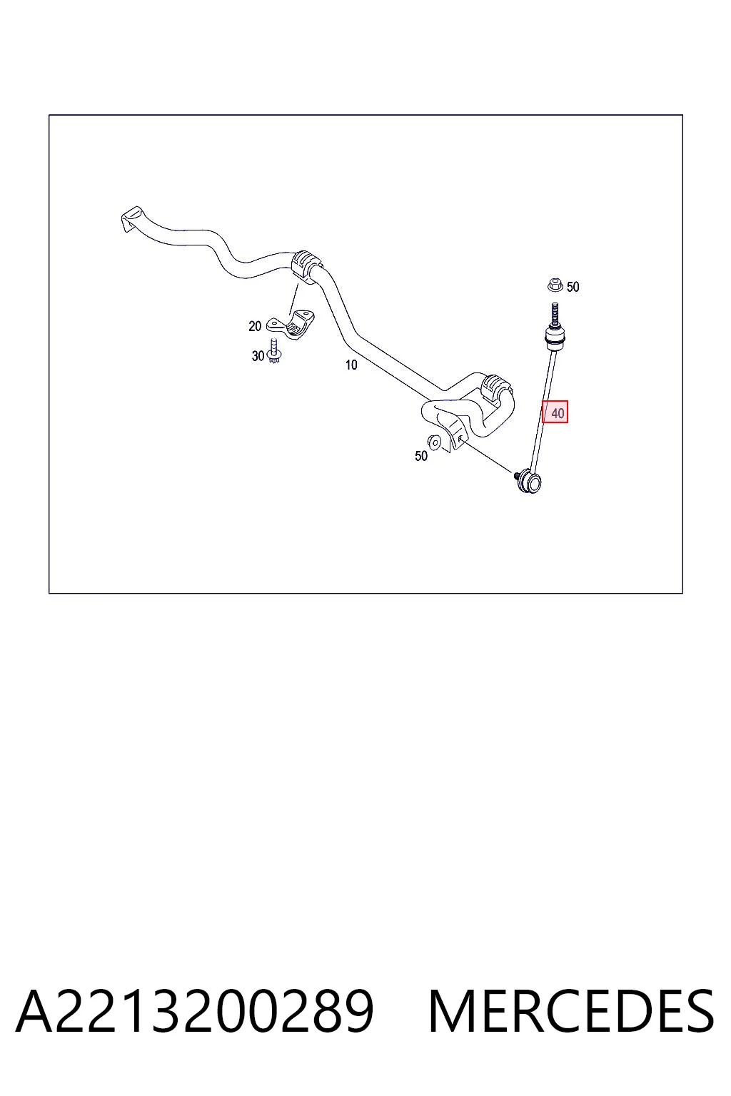 A2213200289 Mercedes Łącznik stabilizatora przedniego prawy