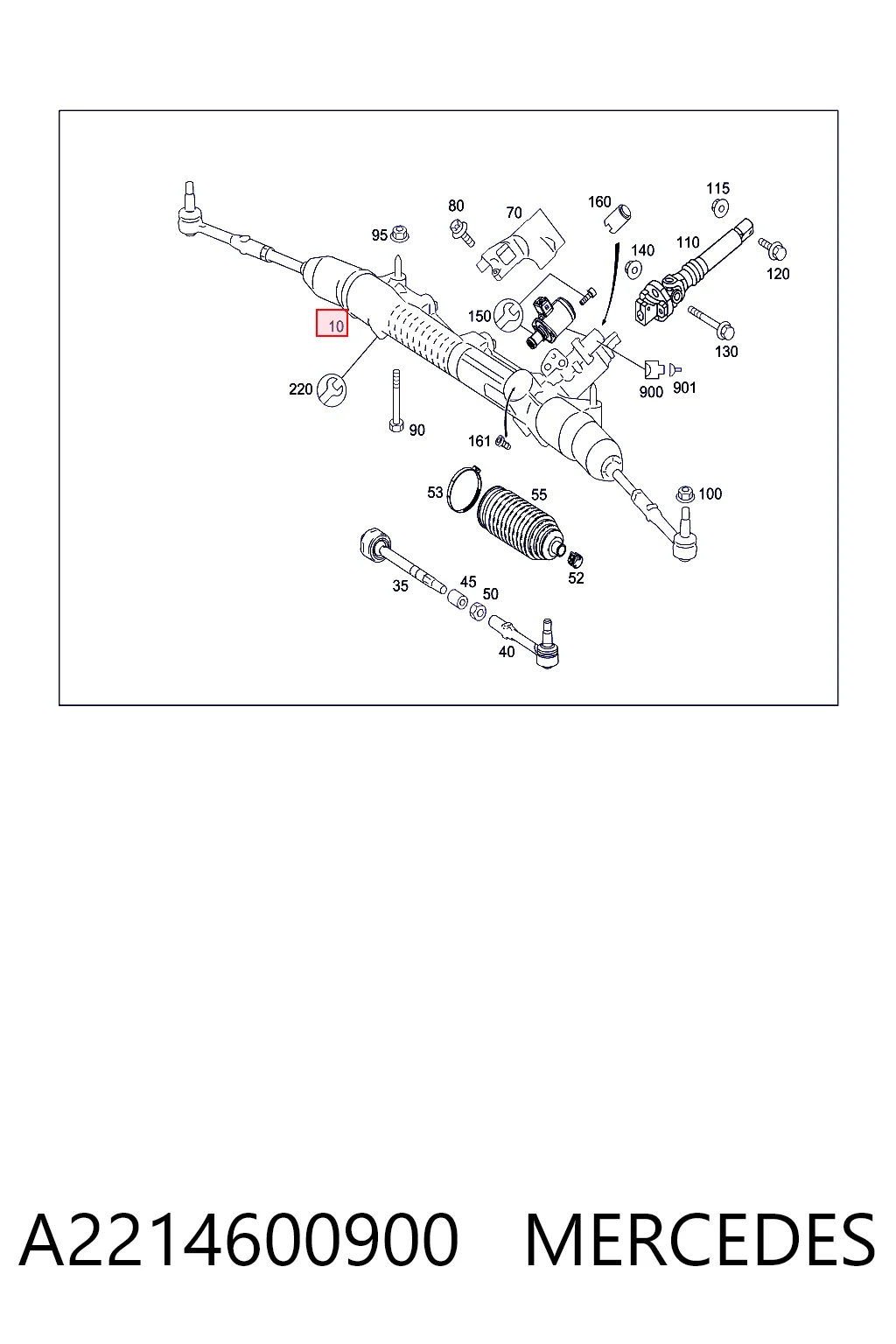 Listwa kierownicza (maglownica) do Mercedes GLK  X204