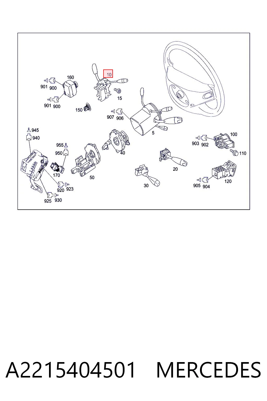 Przełącznik zespolony, w komplecie Mercedes S sedana (W221) (2005 - 2013) cena, od 278,65 USD