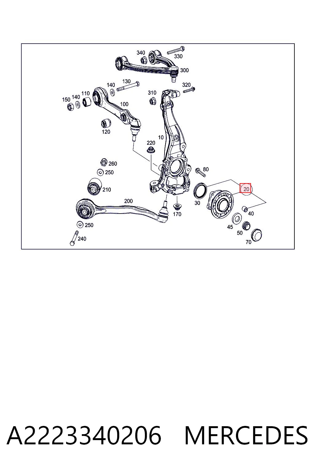 A2223340206 Mercedes Piasta przednia