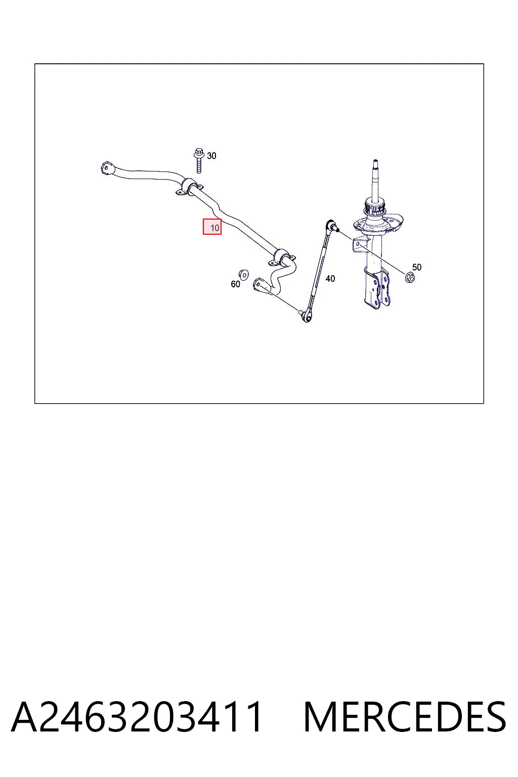A2463203411 Mercedes Stabilizator przedni