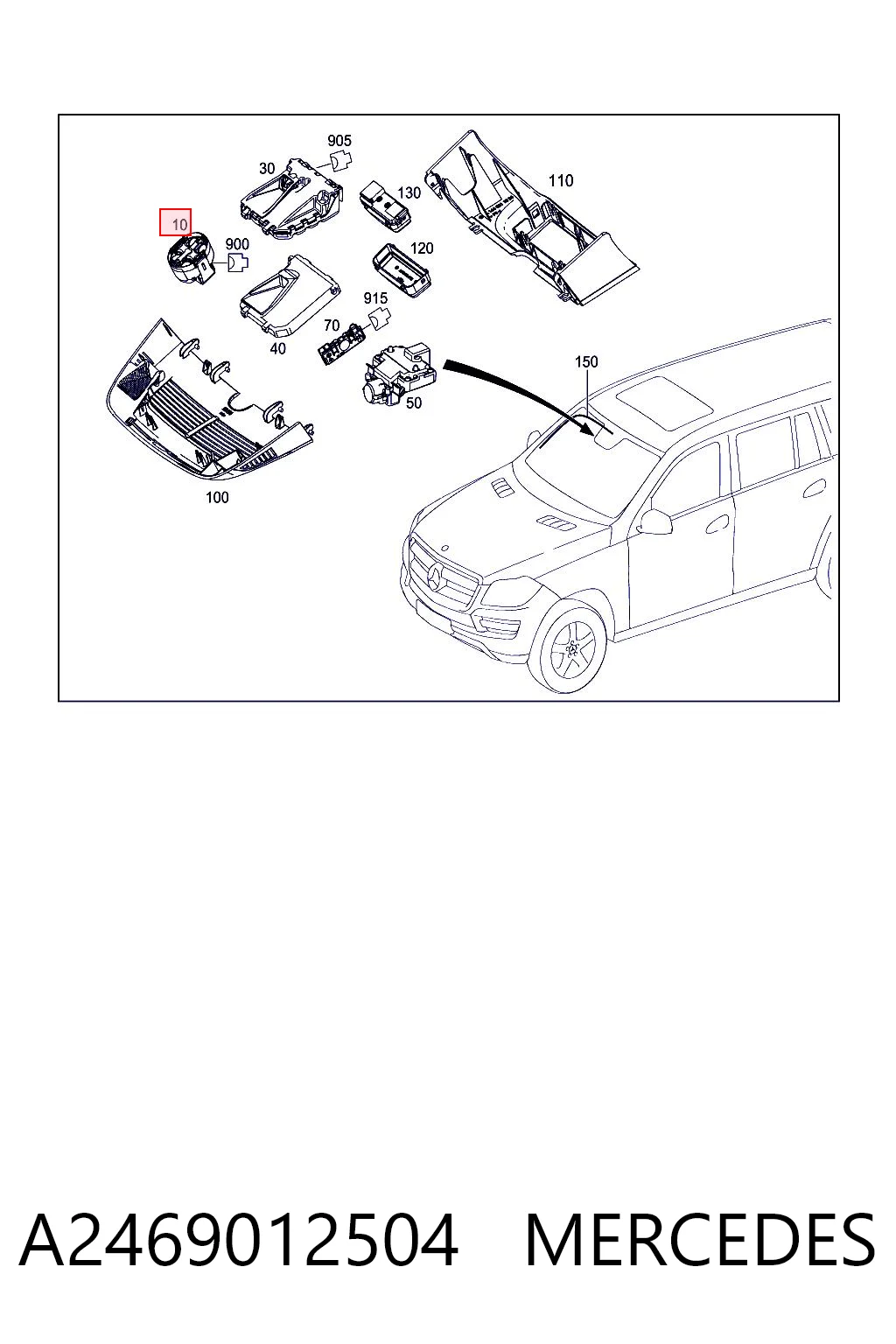 Czujnik deszczu do Mercedes ML/GLE  W166