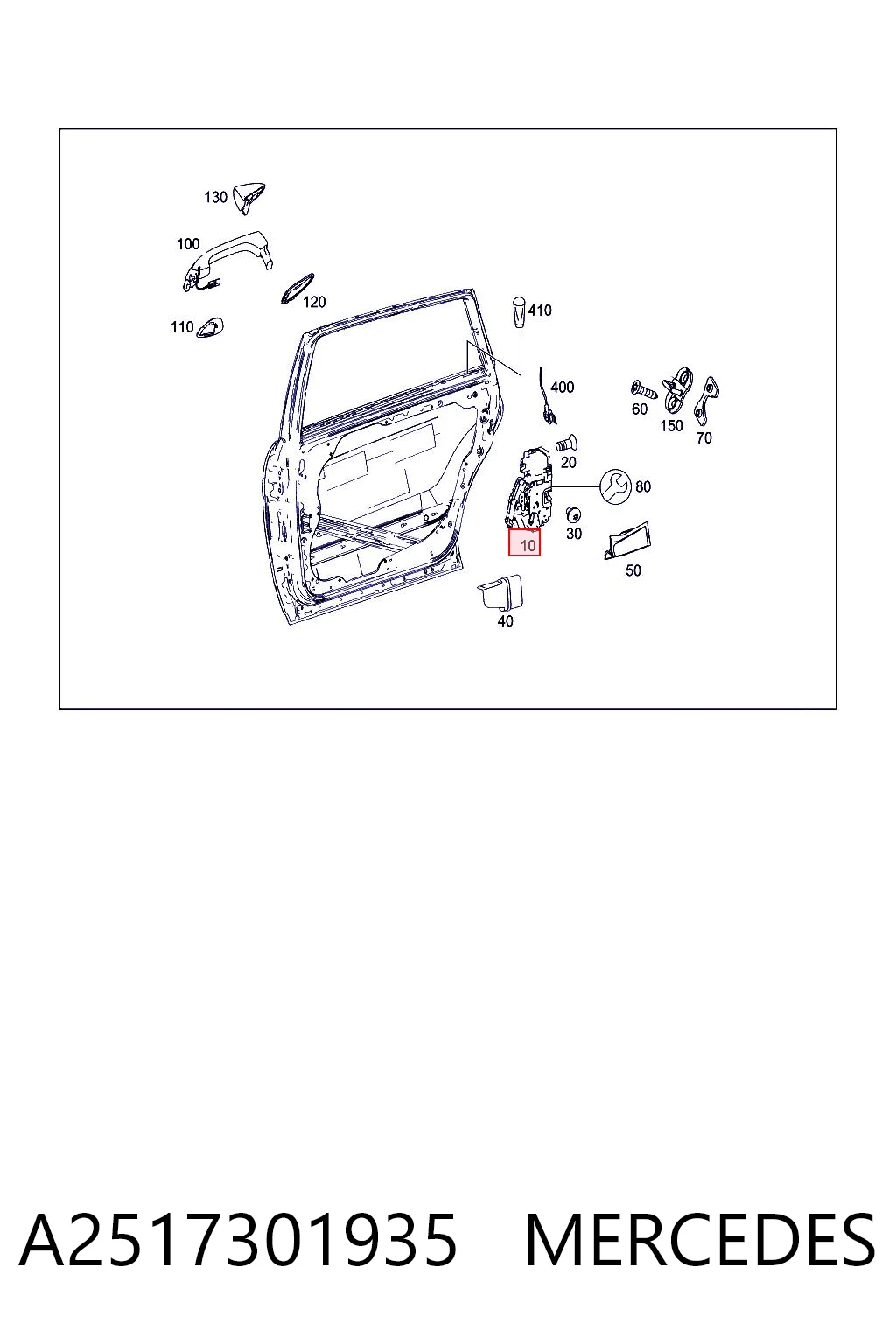 Zamek drzwi tylnych lewych do Mercedes R  W251