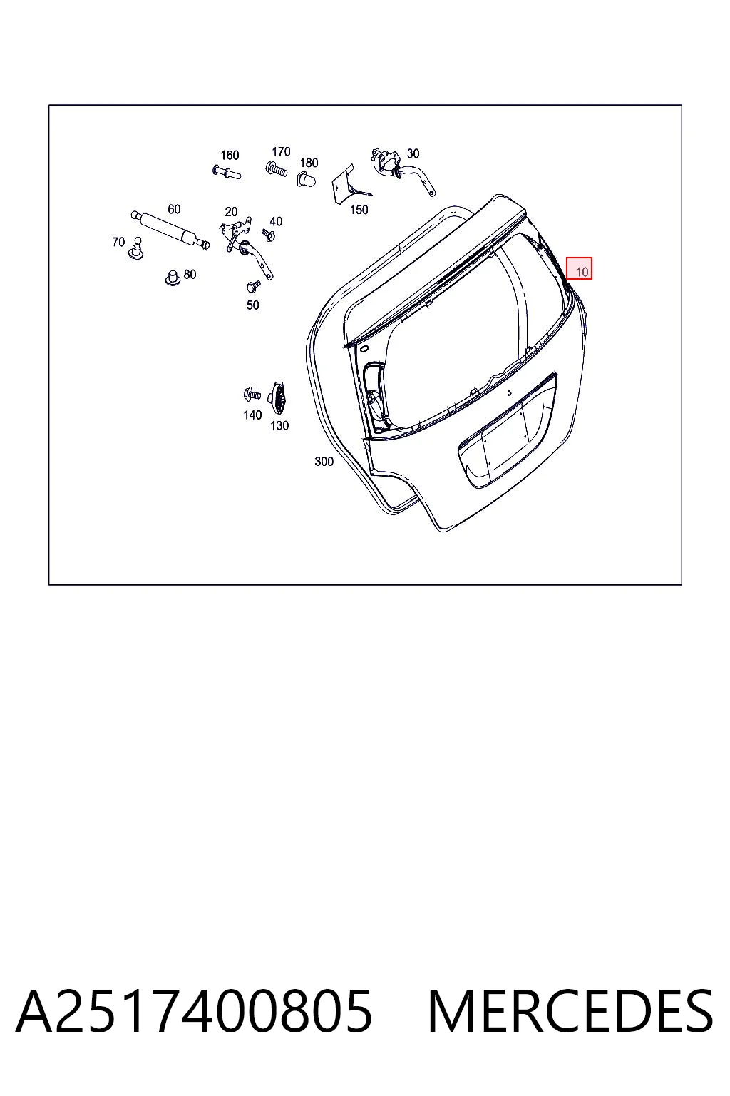 Drzwi tylne (bagażnika 3/5) Mercedes R SUV (W251) (2005 - 2017) cena, od 571,23 USD
