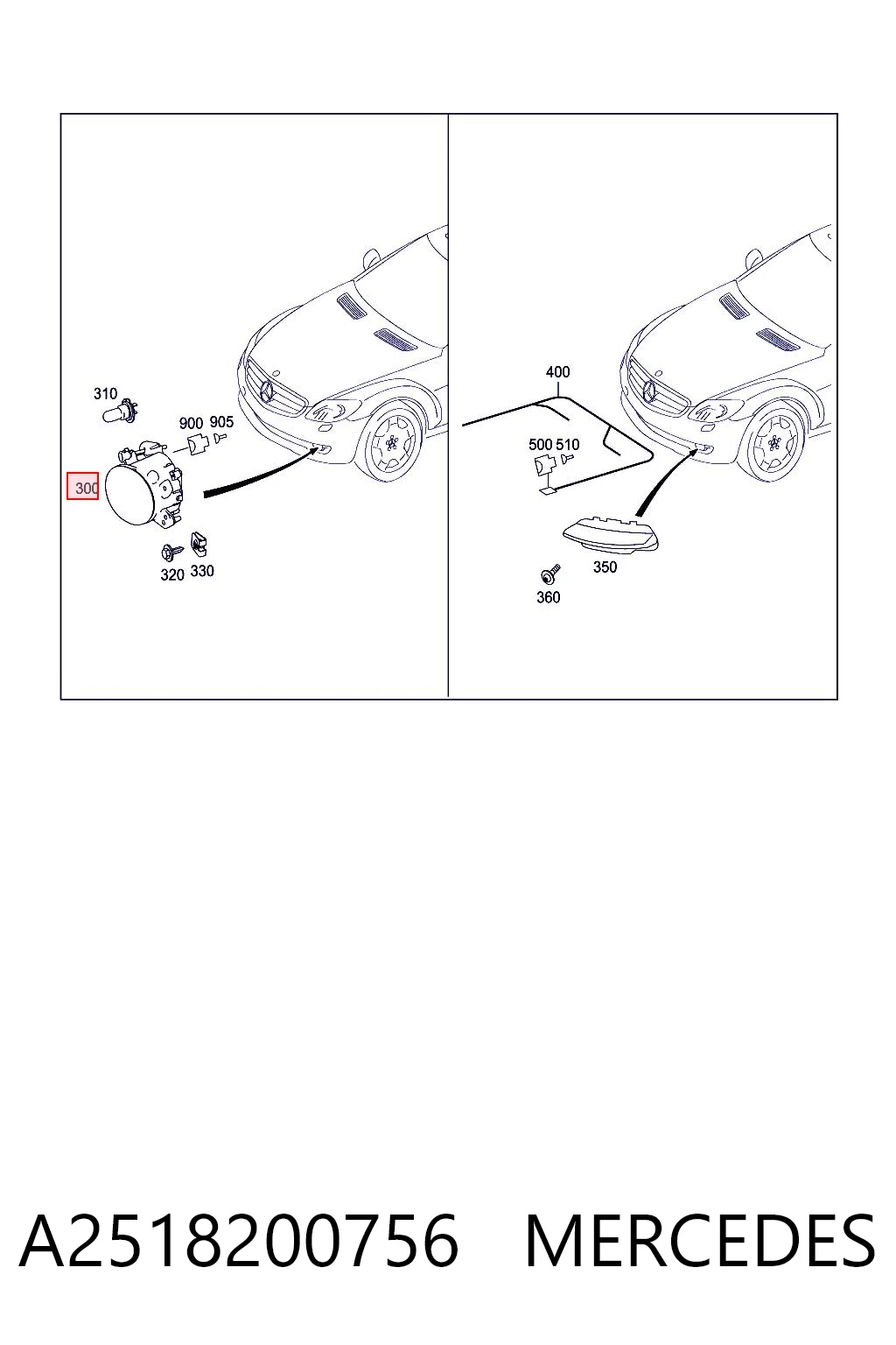  Lampa przeciwmgielna lewa Mercedes GLK 