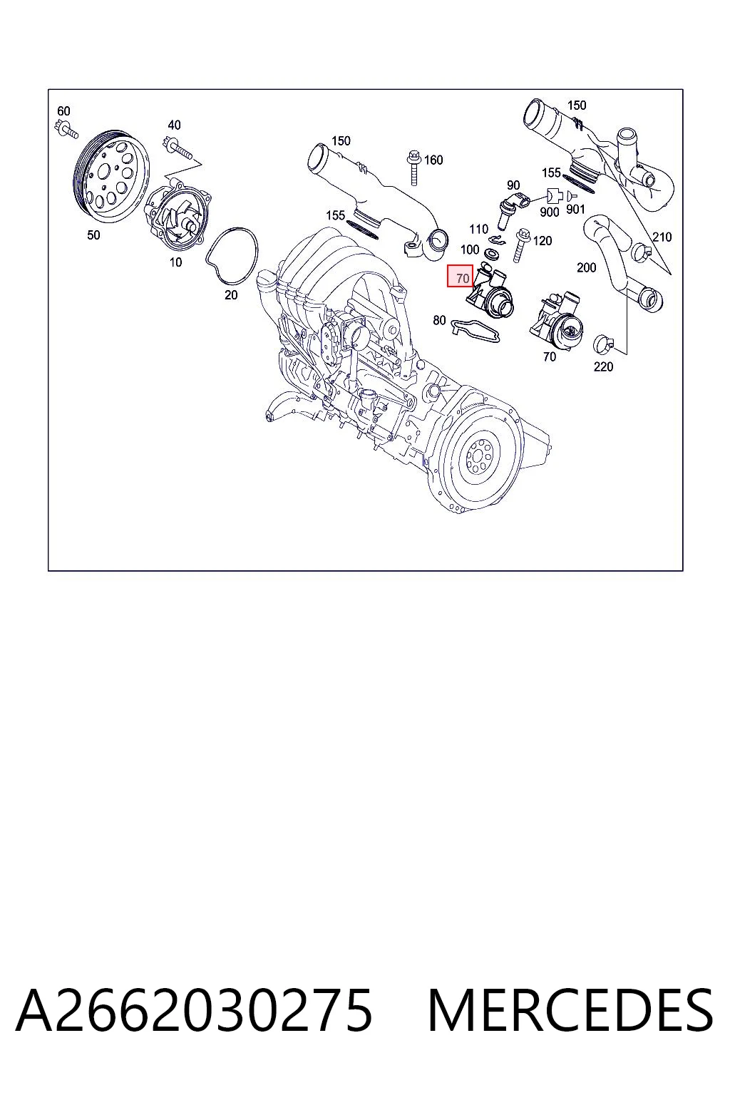 A2662030275 Mercedes Termostat