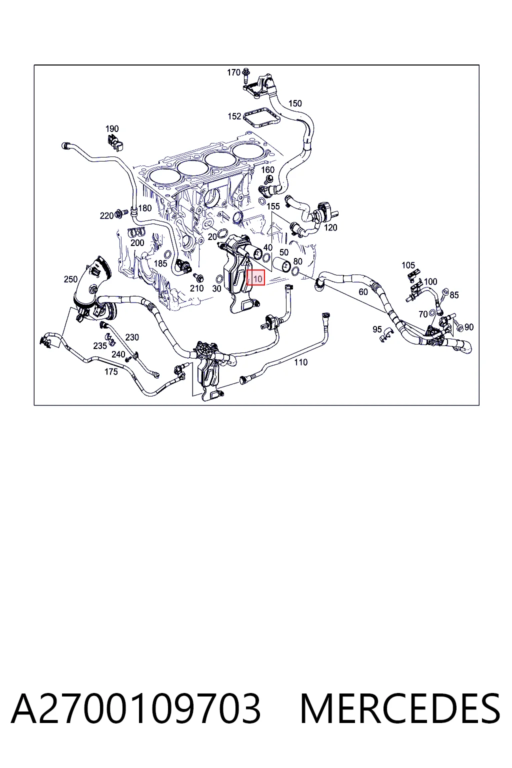 Separator oleju układu wentylacji kadłuda (bloku silnika)  do Mercedes E  W213