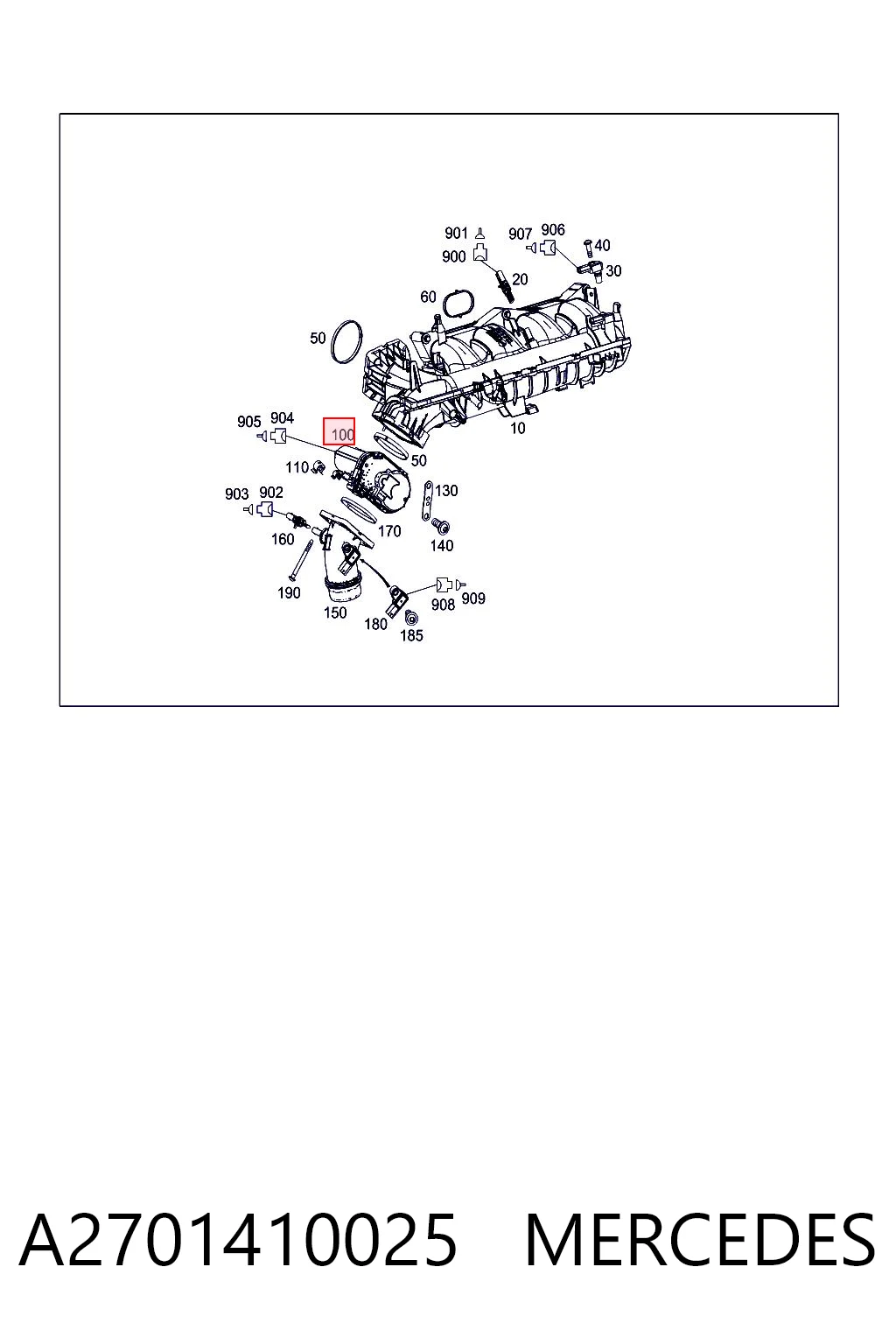 A2701410025 Mercedes Przepustnica, komplet