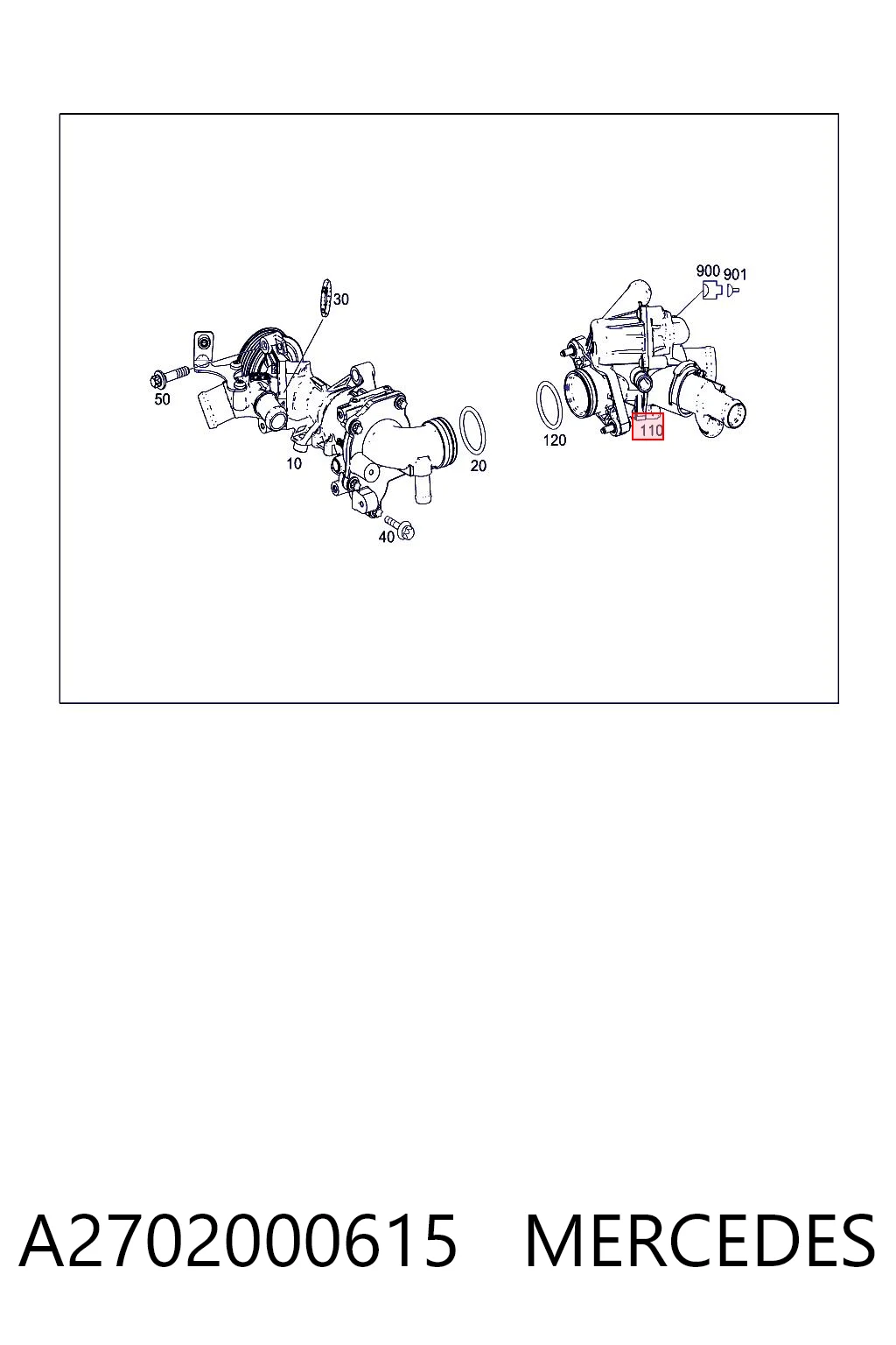A2702000615 Mercedes Termostat