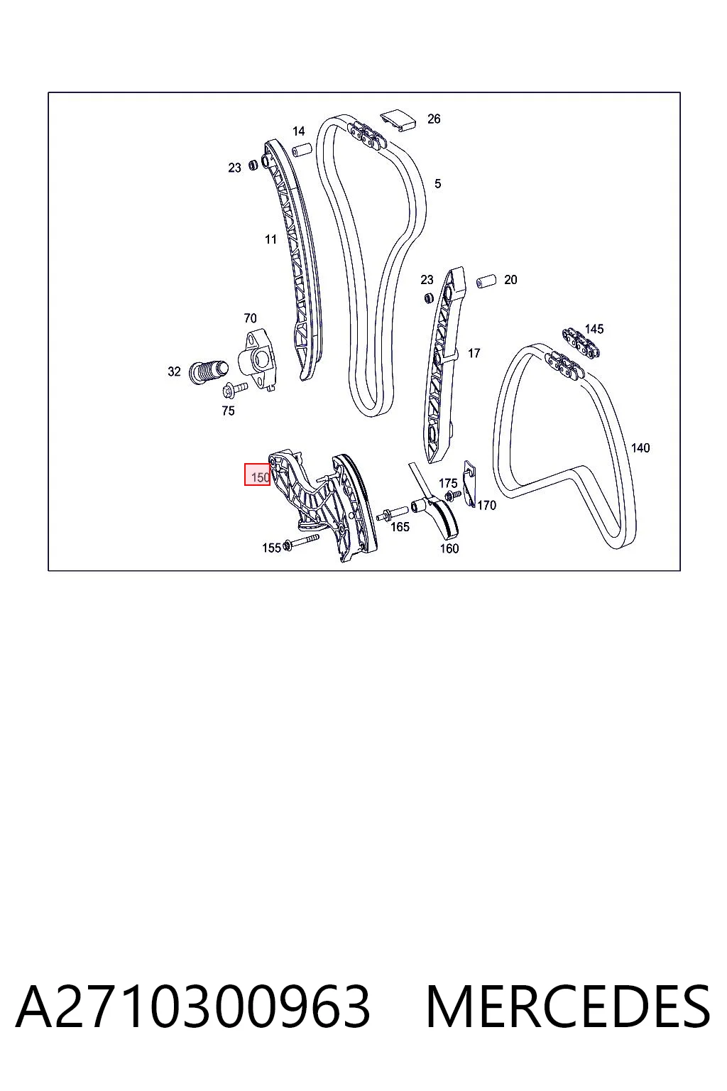 A2710300963 Mercedes Napinacz łańcucha wałka wyrównoważającego