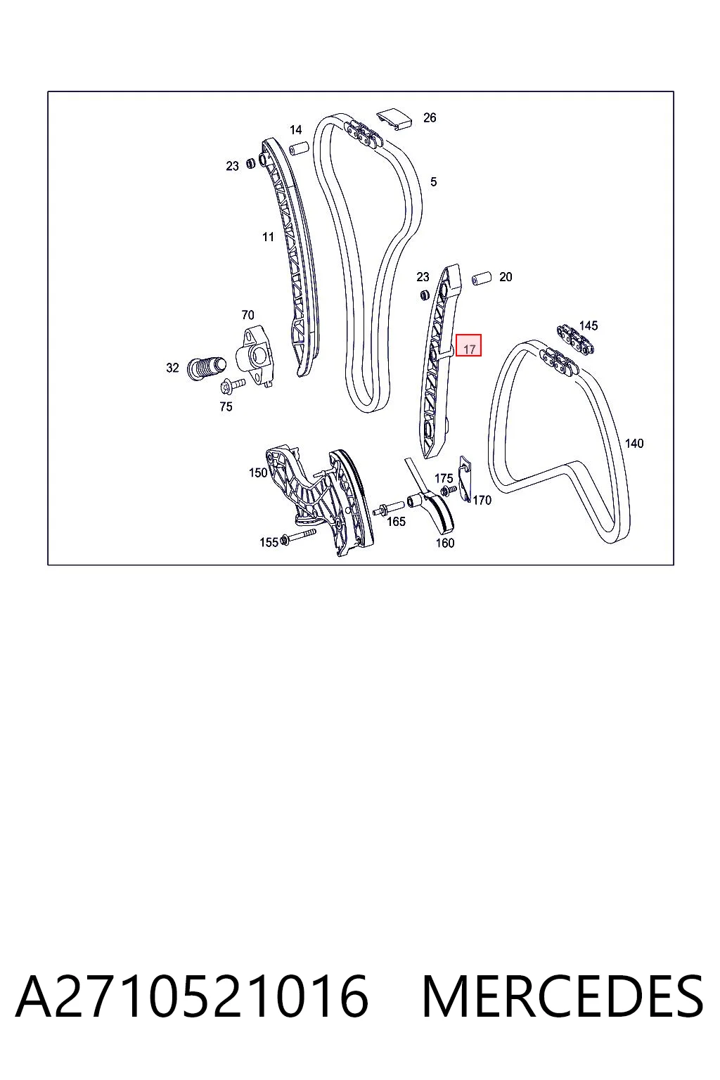 A2710521016 Mercedes Tłumik drgań łańcucha rozrządu