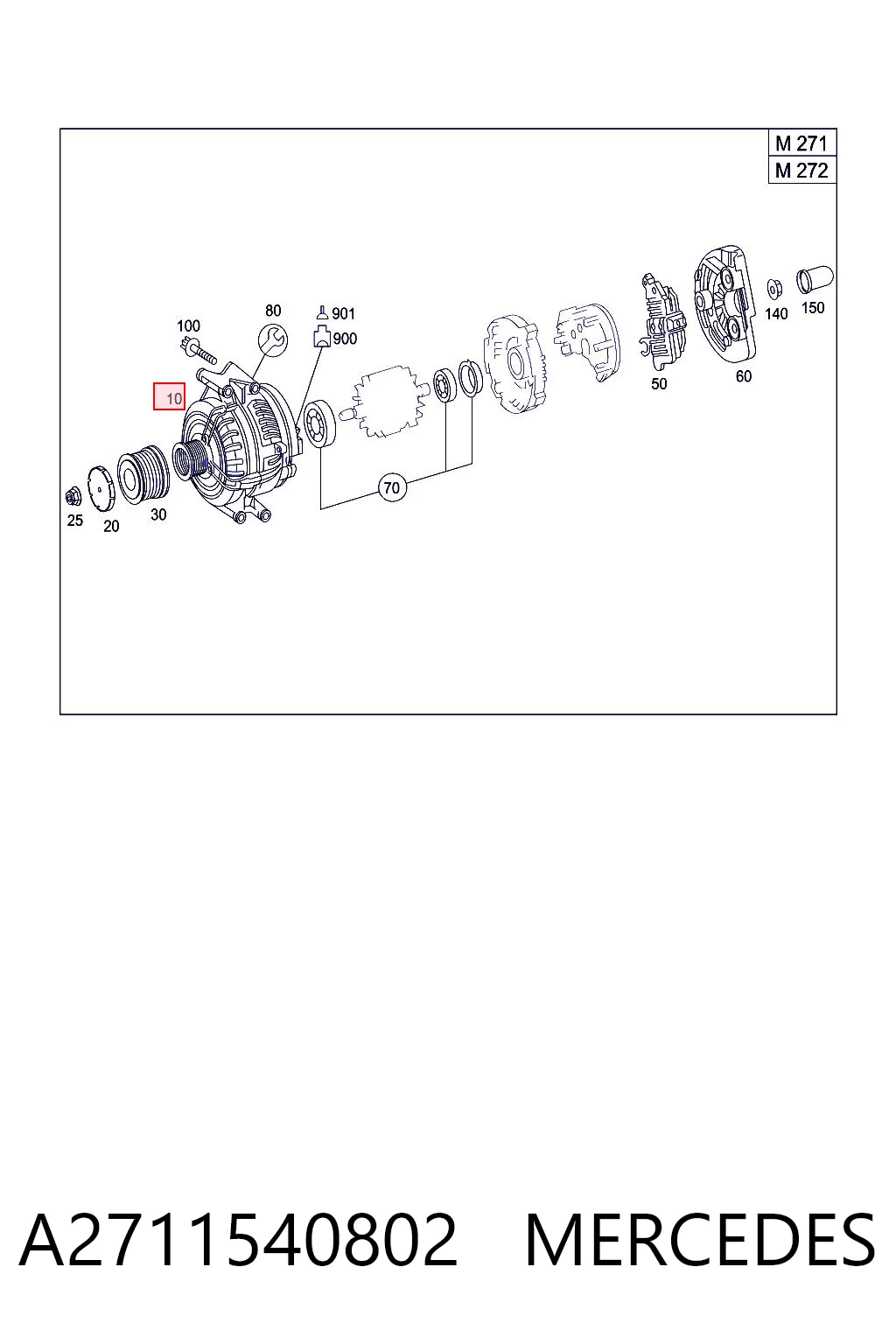 A2711540802 Mercedes Alternator