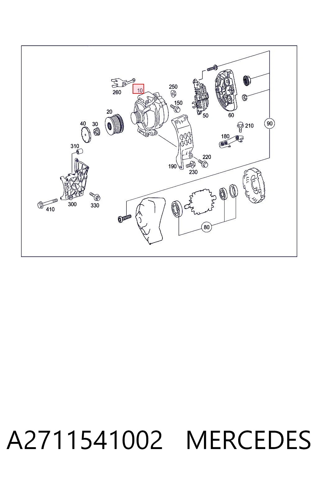 A2711541002 Mercedes Alternator