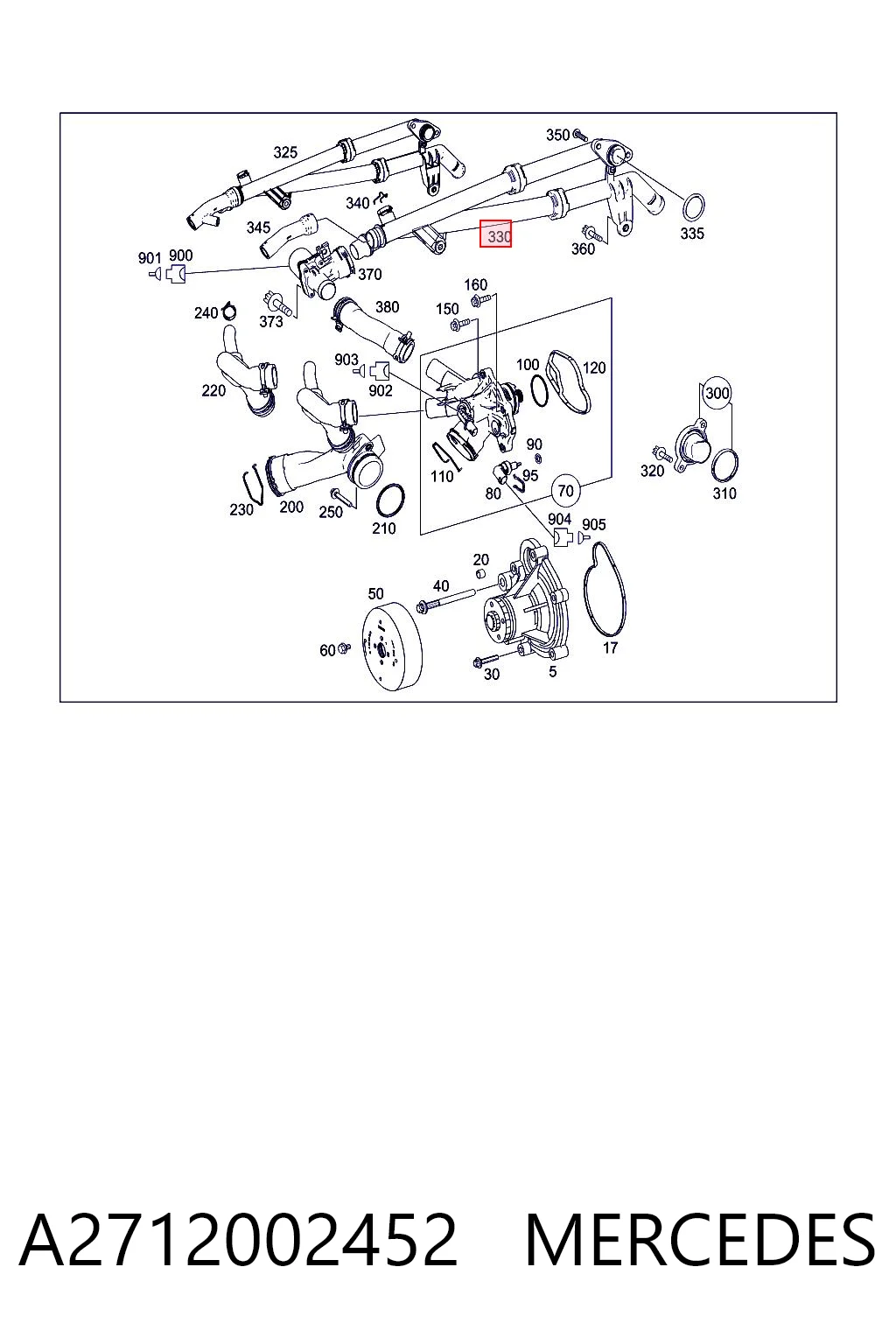 A2712002452 Mercedes Przewód (króciec) układu chłodzenia
