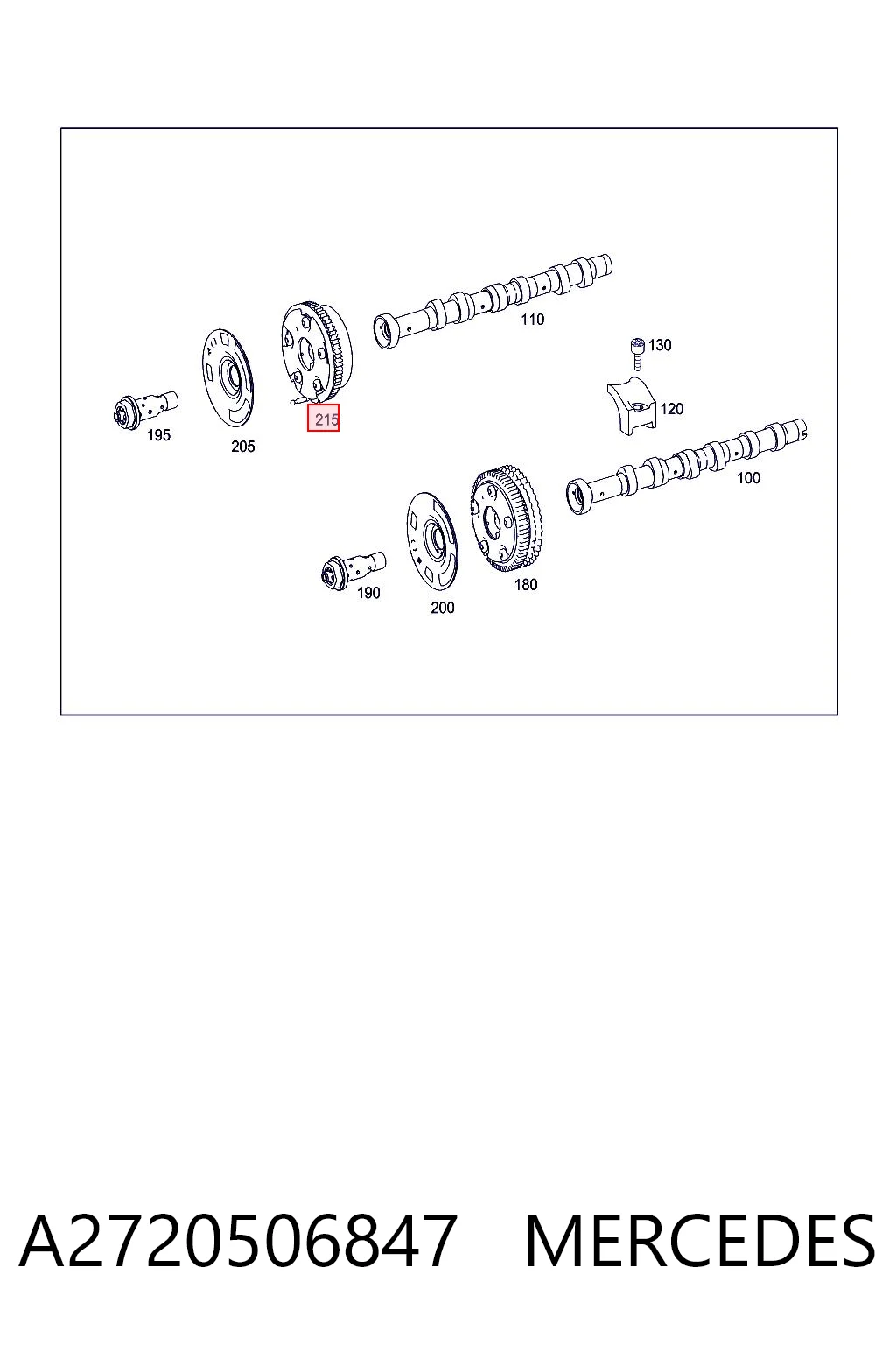 A2720506847 Mercedes Koło zębate walcowe wałka rozrządu wydechowego