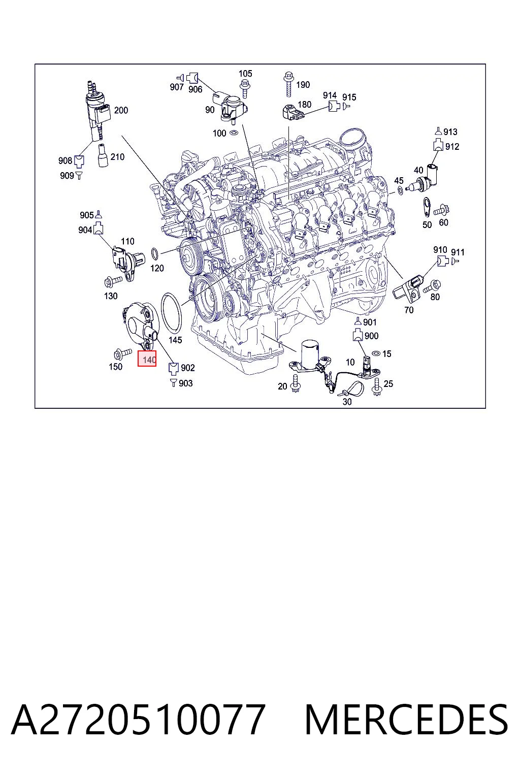 A2720510077 Mercedes Regulator faz rozrządu