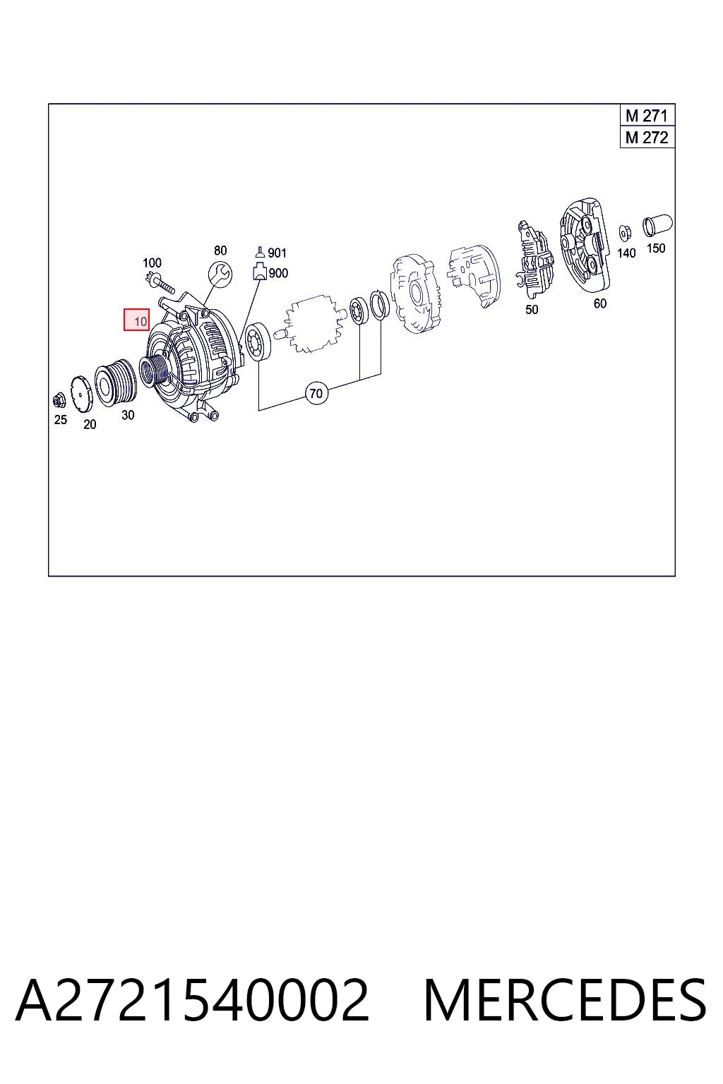 A2721540002 Mercedes Alternator