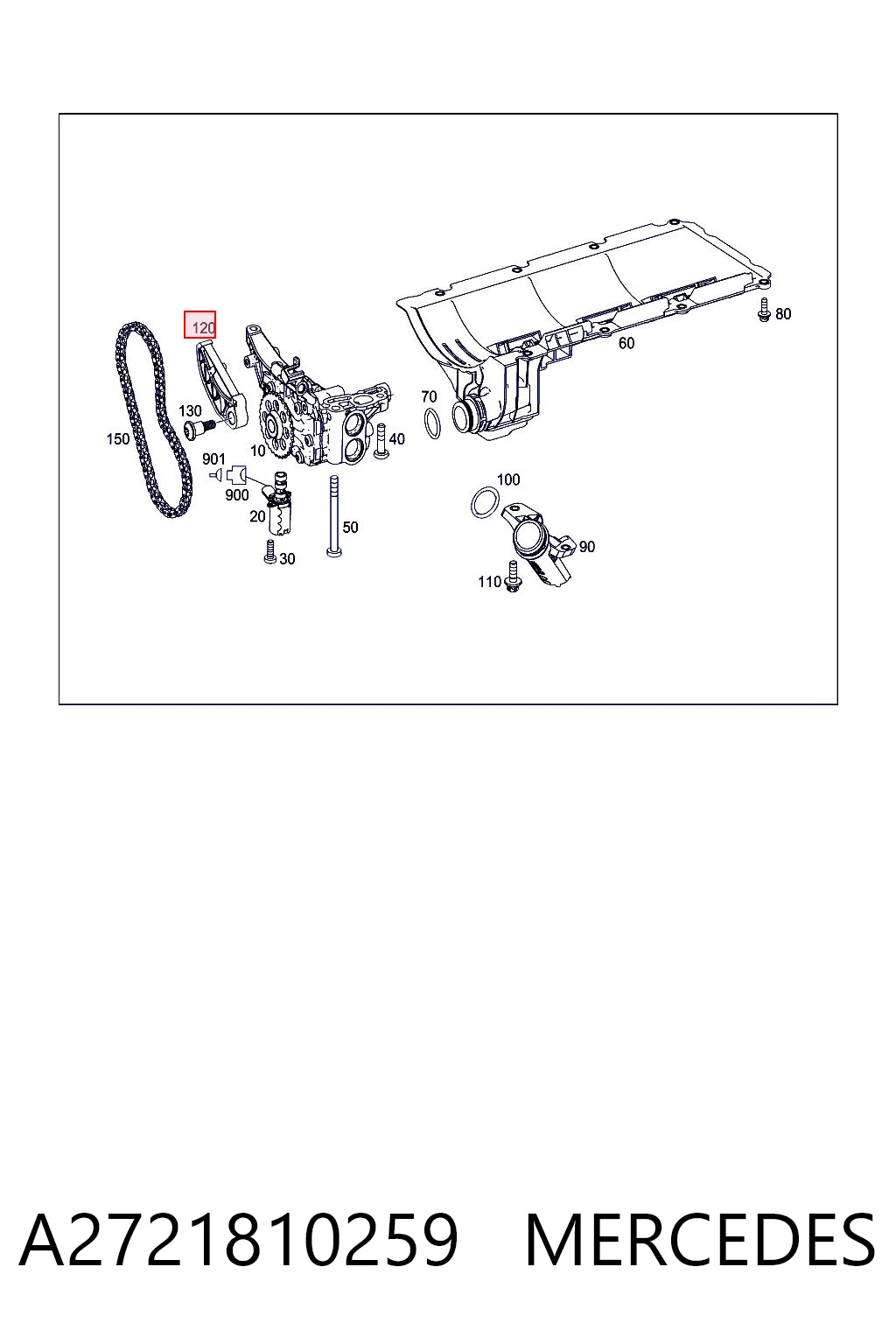 A2721810259 Mercedes Napinacz łańcucha pompy oleju